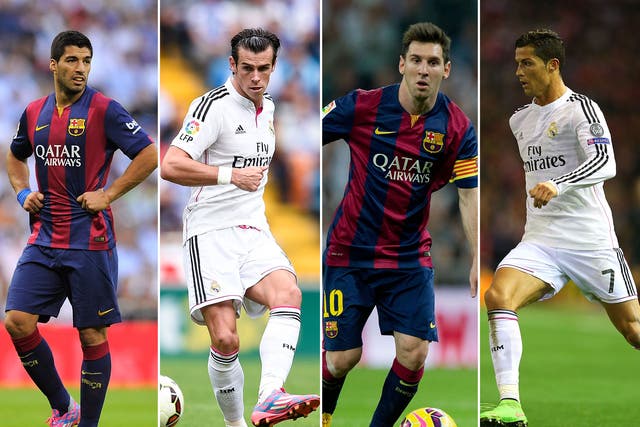 Luis Suarez, Gareth Bale, Lionel Messi and Cristiano Ronaldo
