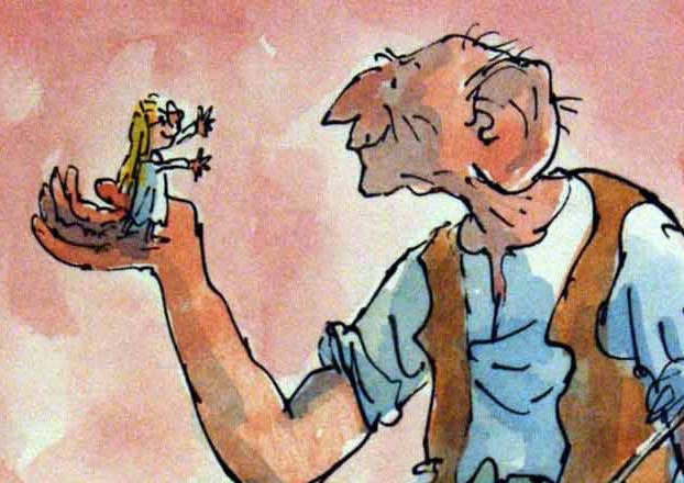 The BFG - Quentin Blake's illustration of the Dahl character and orphan Sophie
