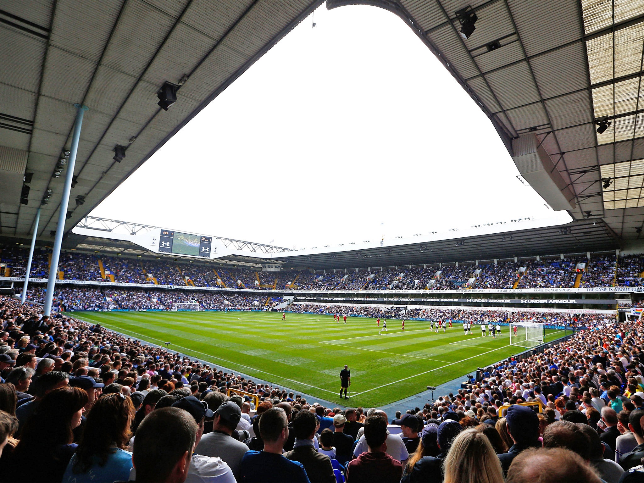 A shot of Tottenham's stadium, White Hart Lane