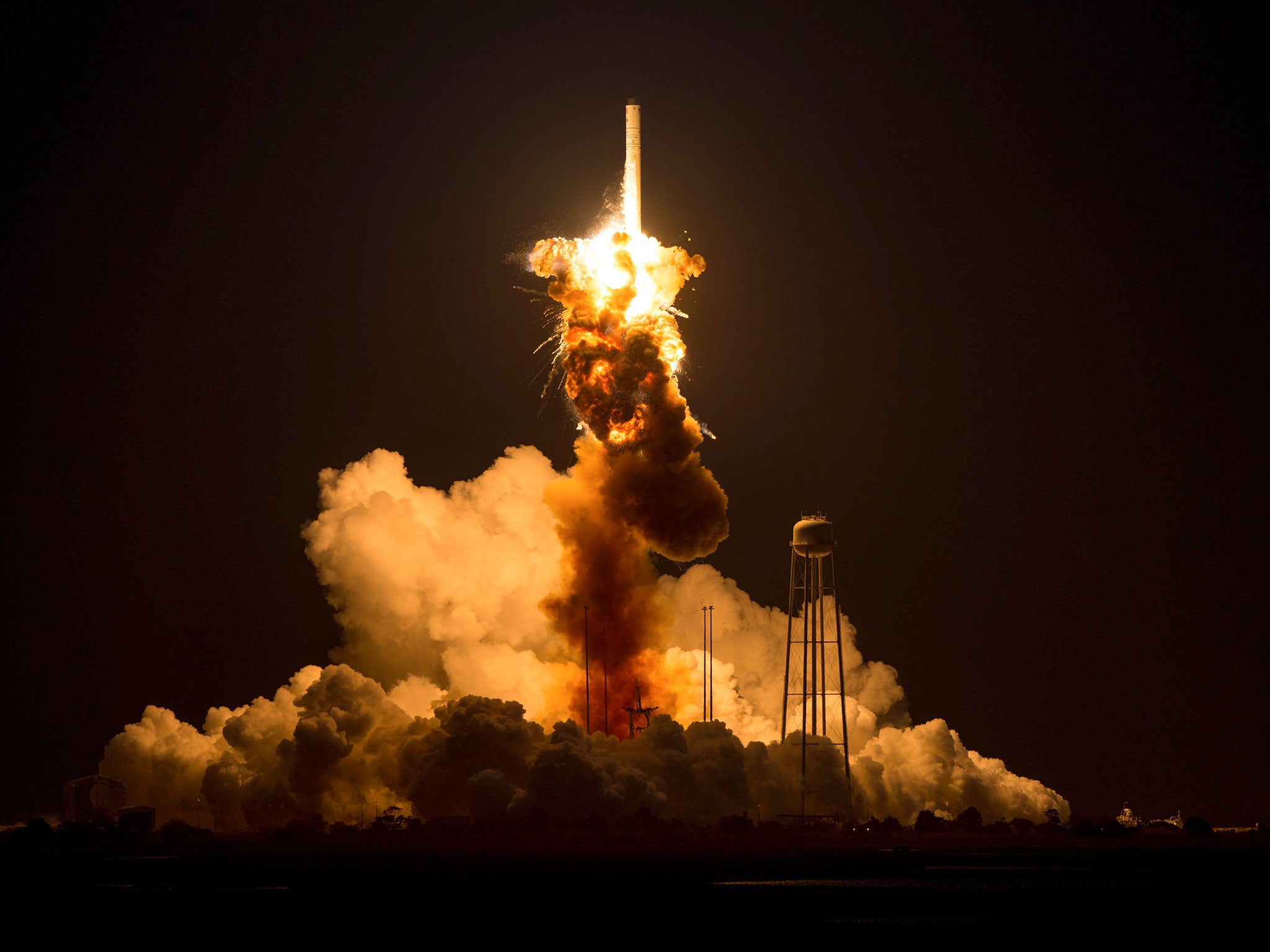 Nasa's Antares rocket exploded seconds after its launch in Virginia