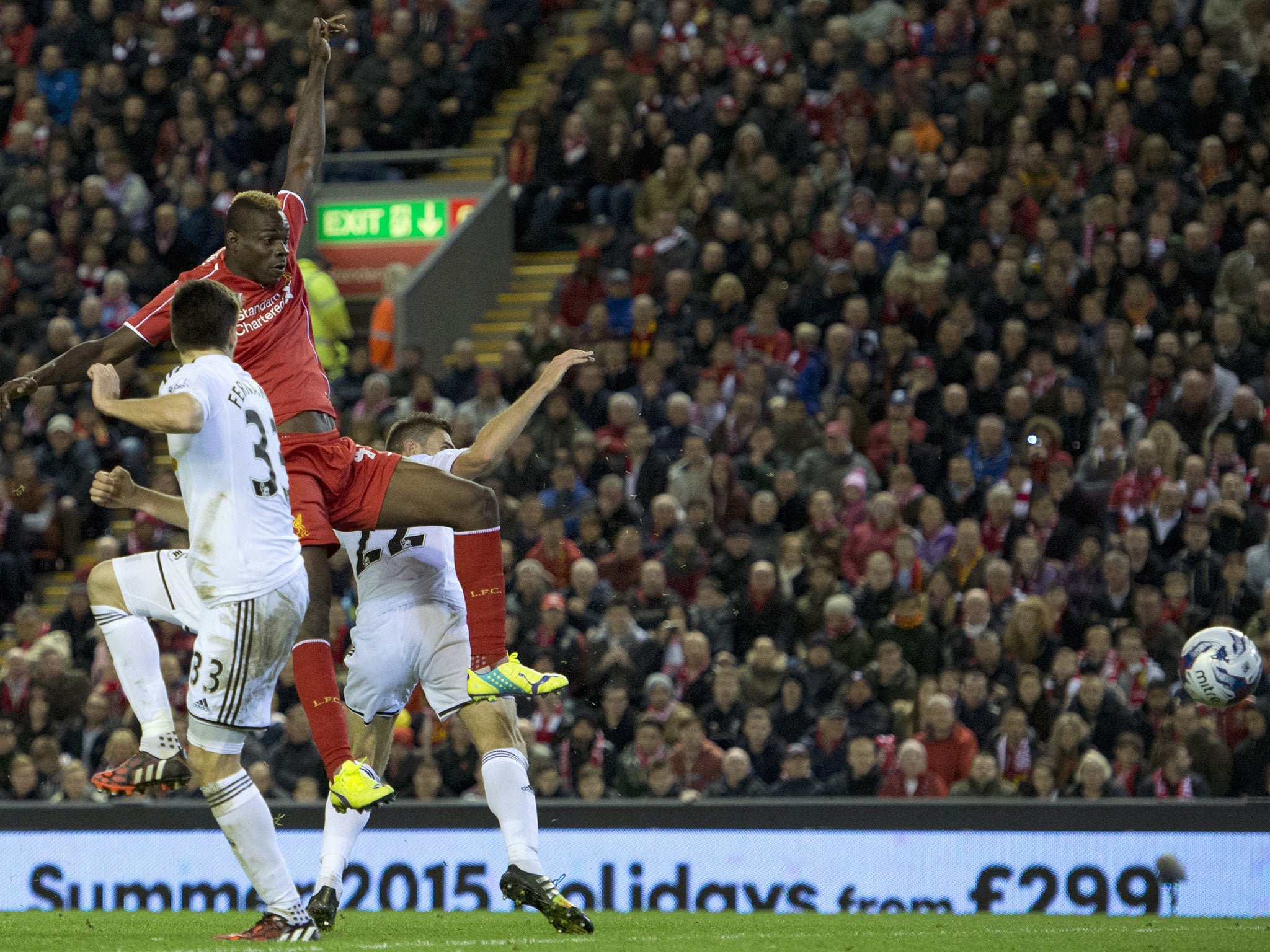 Mario Balotelli scored his second goal of the season against Swansea