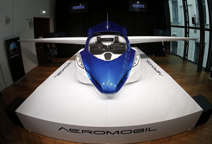 The AeroMobil 3.0 is pictured during its world premiere at Hofburg Palace in Vienna October 29, 2014.