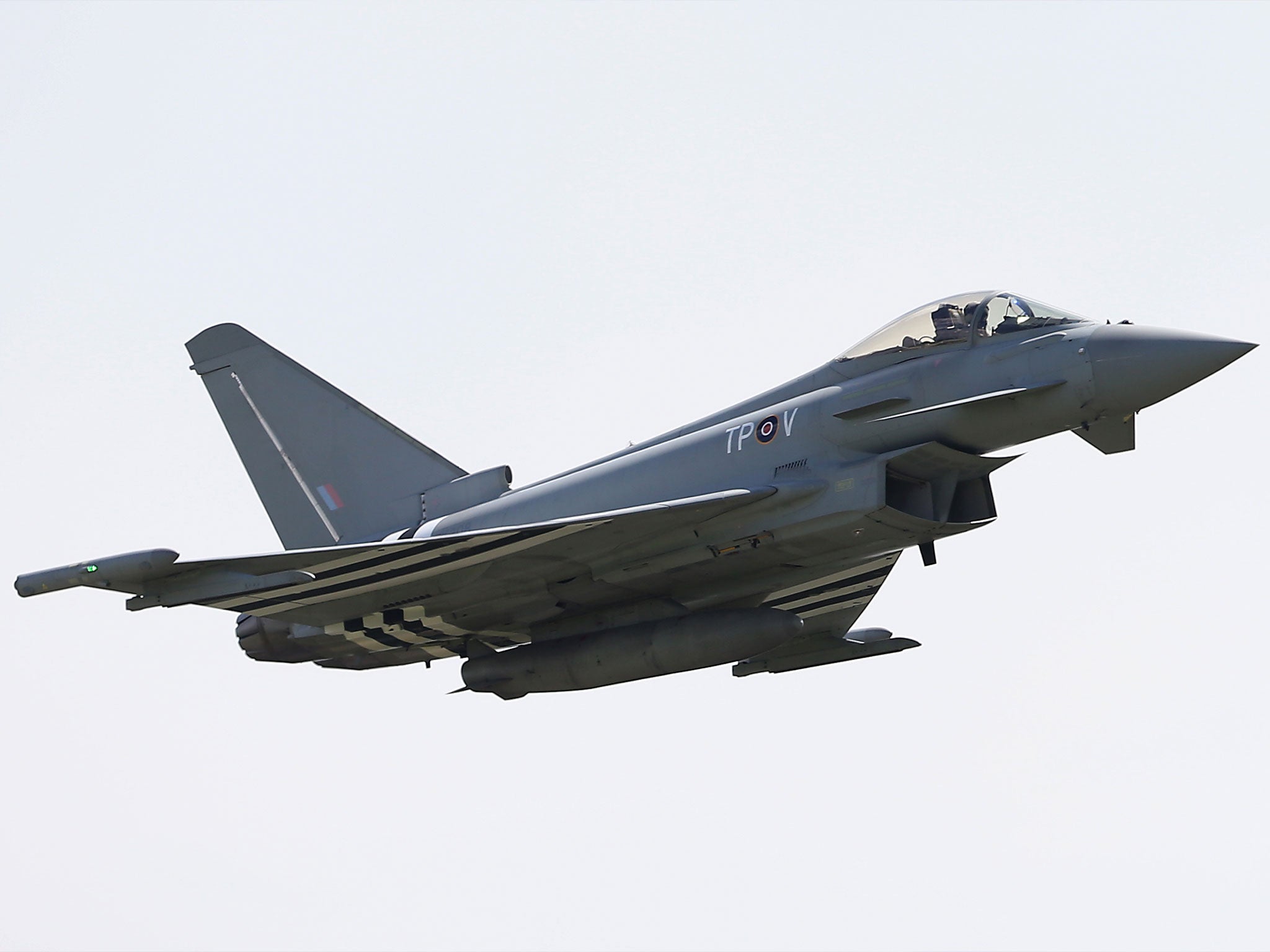 An RAF Eurofighter Typhoon, similar to the jets used in Dartford this afternoon. 