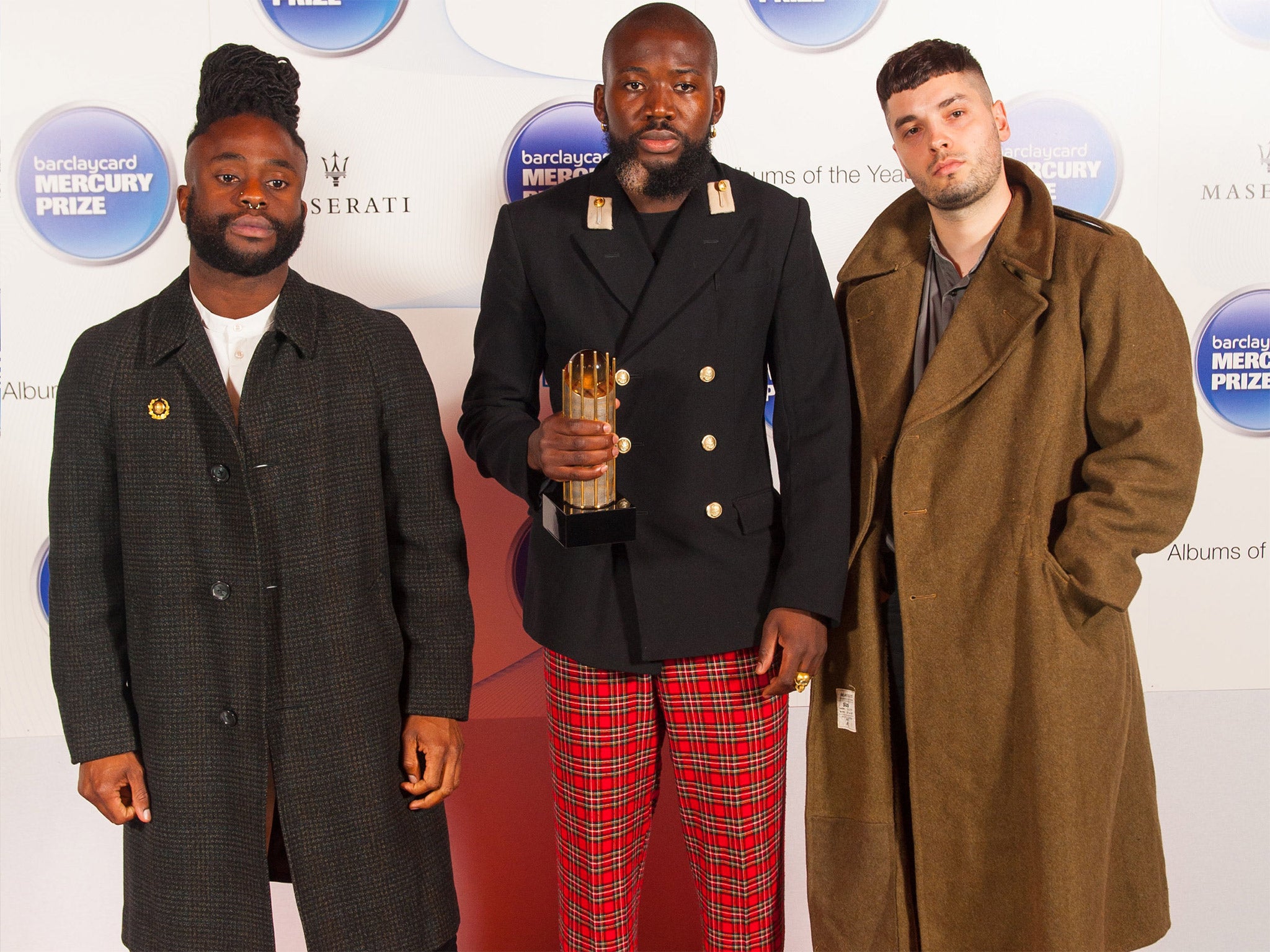 Alloysious Massaquoi, 'G' Hastings and Kayus Bankole of Young Fathers are the surprise winners of this year's Mercury Music Prize