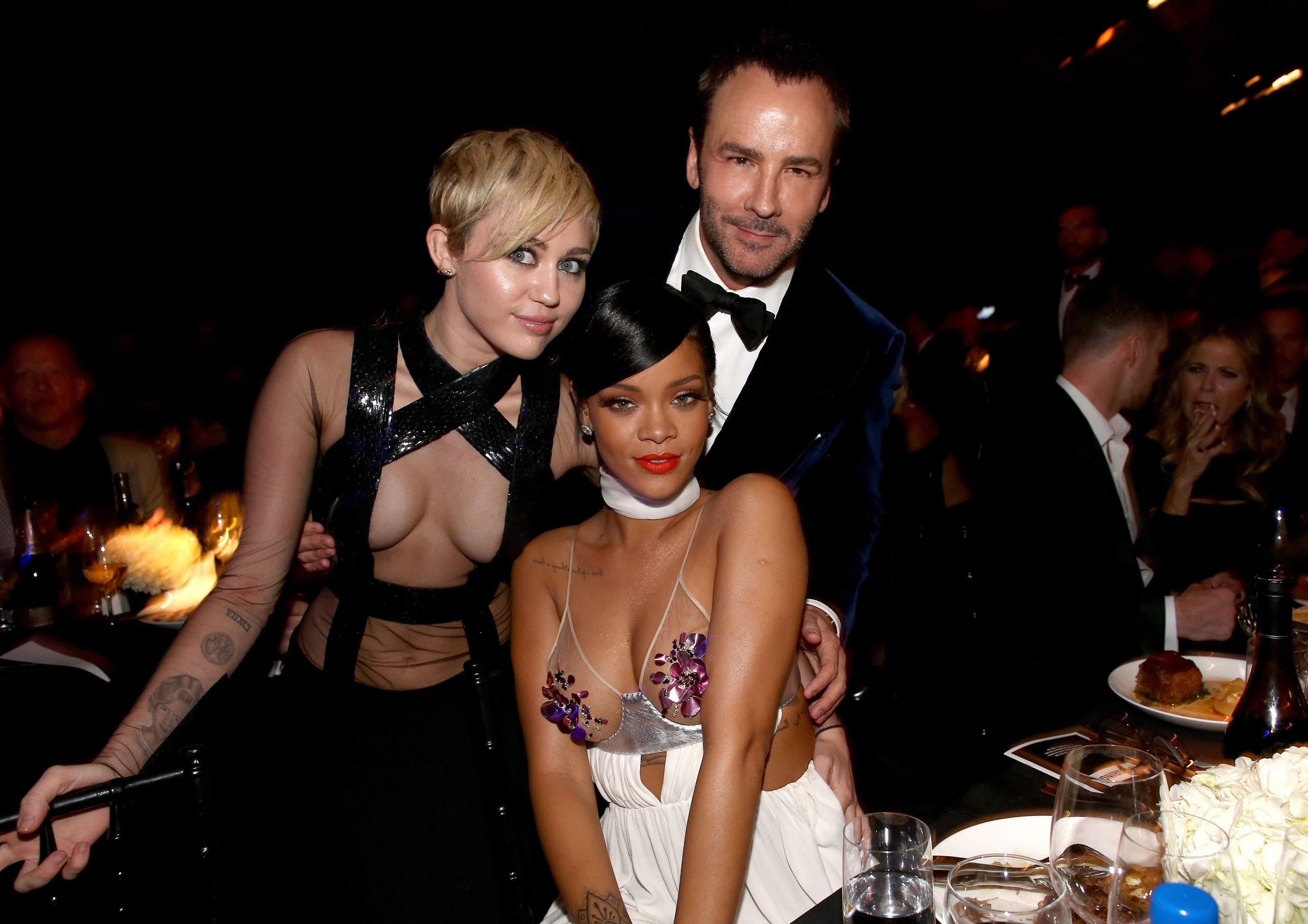 Tom Ford with Rihanna and Miley Cyrus