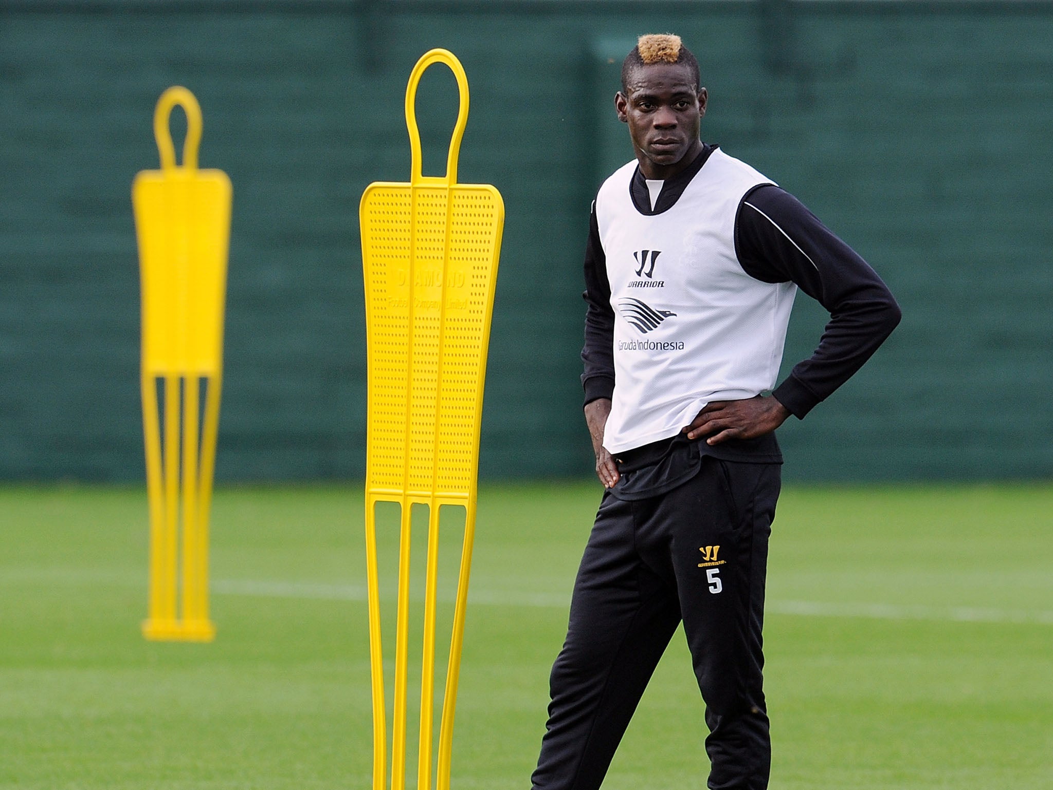 Mario Balotelli training in Liverpool on 30 October - and not at the House of Commons listening in on the Drugs Policy debate