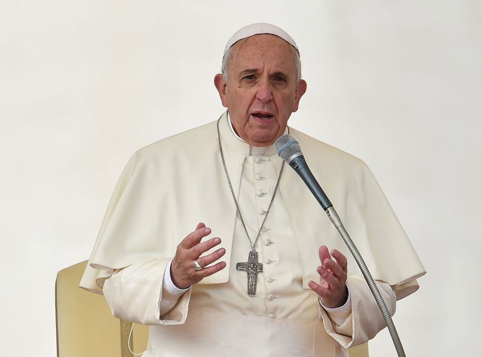 Pope Francis speaks during his general audience at St Peter's square
