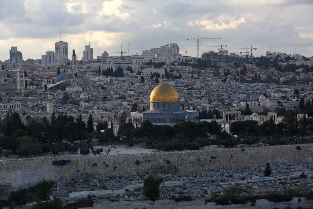 The Temple Mount/Noble Sanctuary compound with The Dome of the Rock