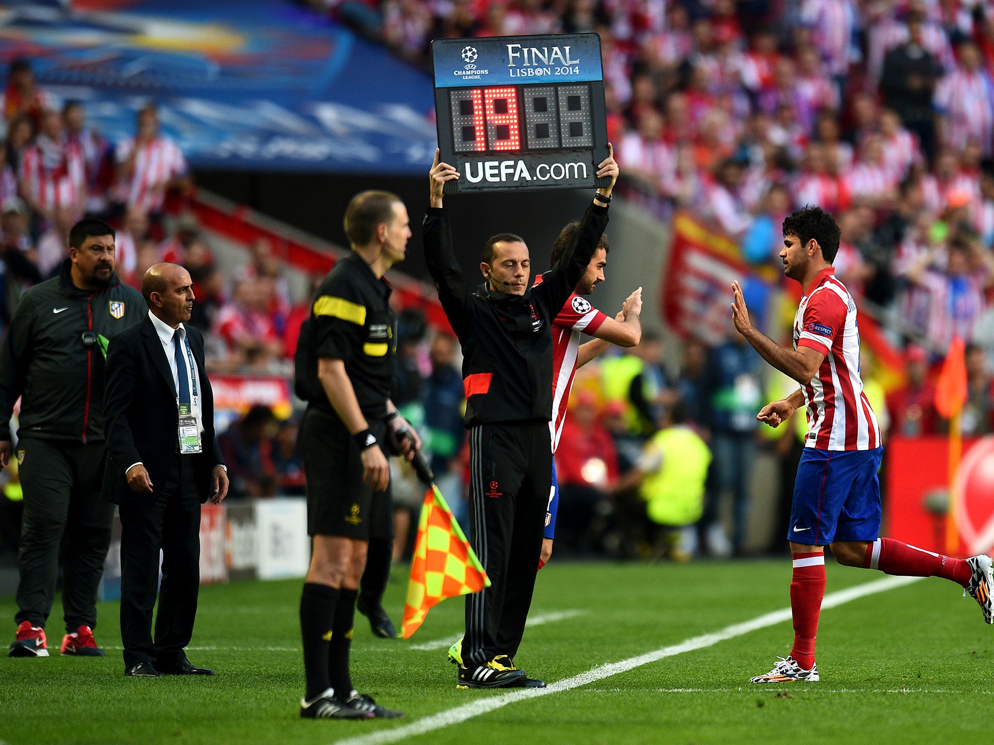 Costa lasted just nine minutes in the Champions League final