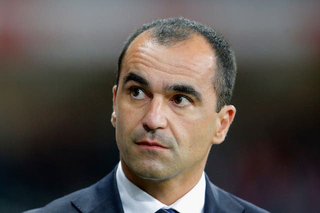 Roberto Martinez looks on from the touchline