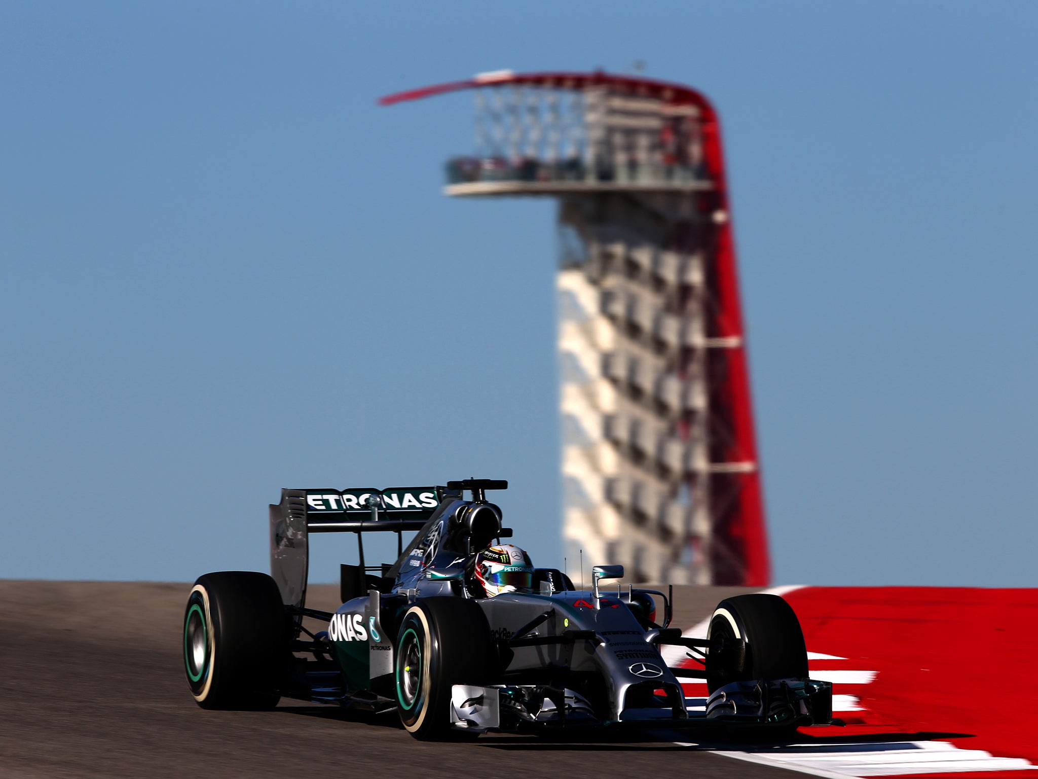 Lewis Hamilton during practice for the US Grand Prix