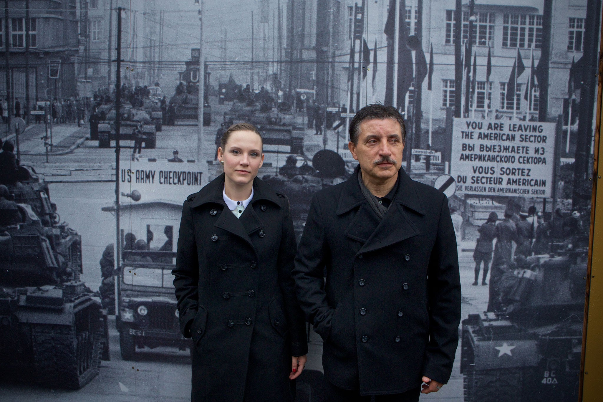 Hans-Peter Spitzner with his daughter Peggy (who was seven when
they crossed the wall), photographed last month at Checkpoint Charlie in Berlin