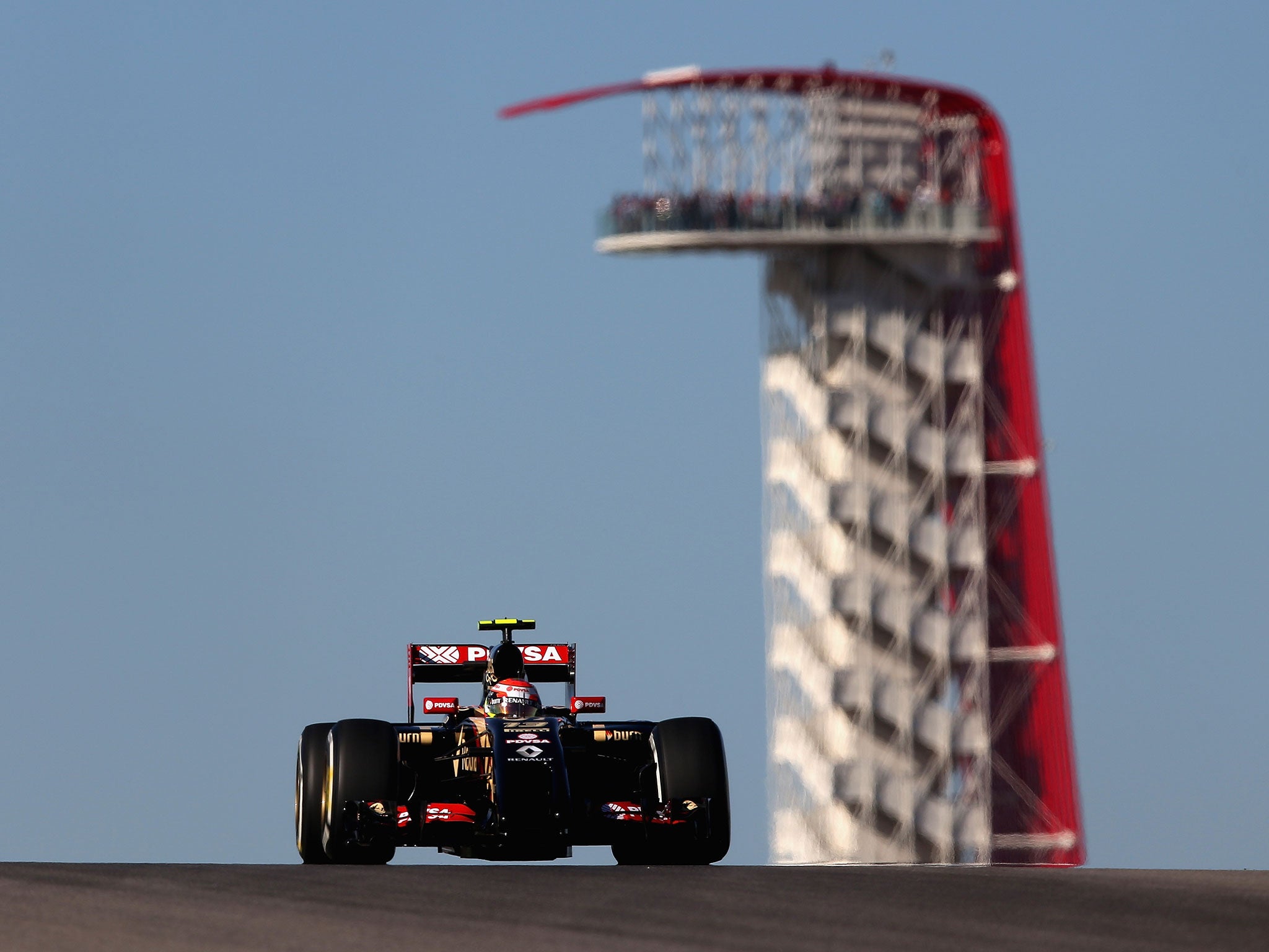 Romain Grosjean tackles the Circuit of the Americas during Friday practice