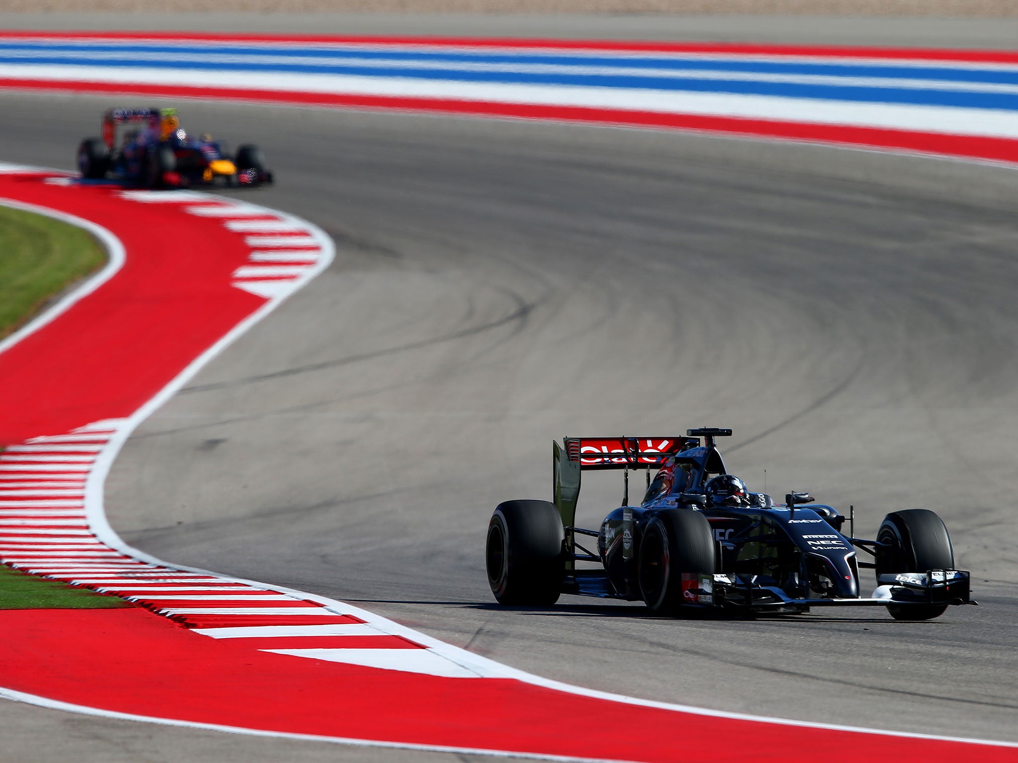 The Sauber of Adrian Sutil rounds the Circuit of the Americas during second practice
