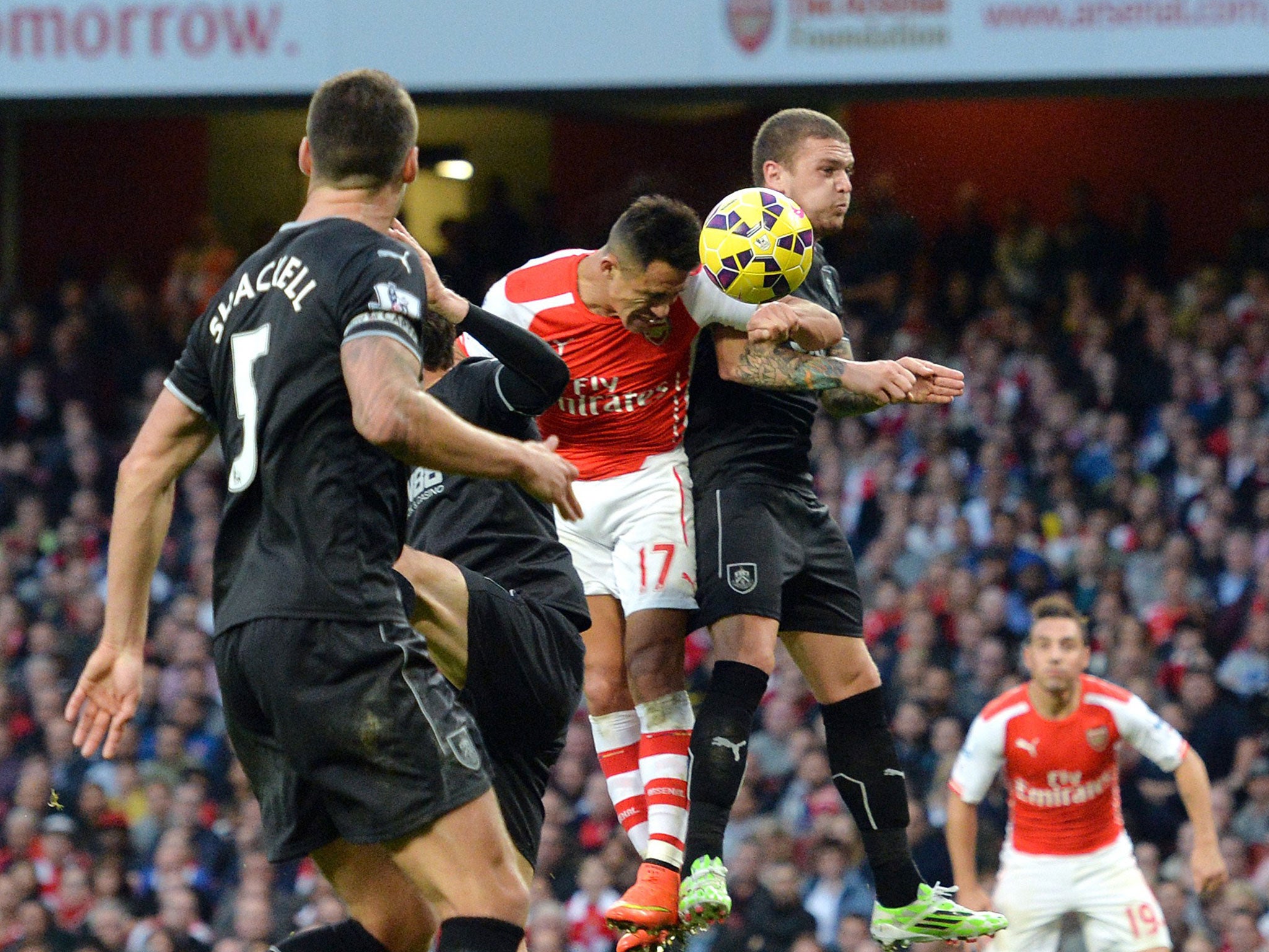 Alexis Sanchez scores the opening goal for Arsenal against Burnley