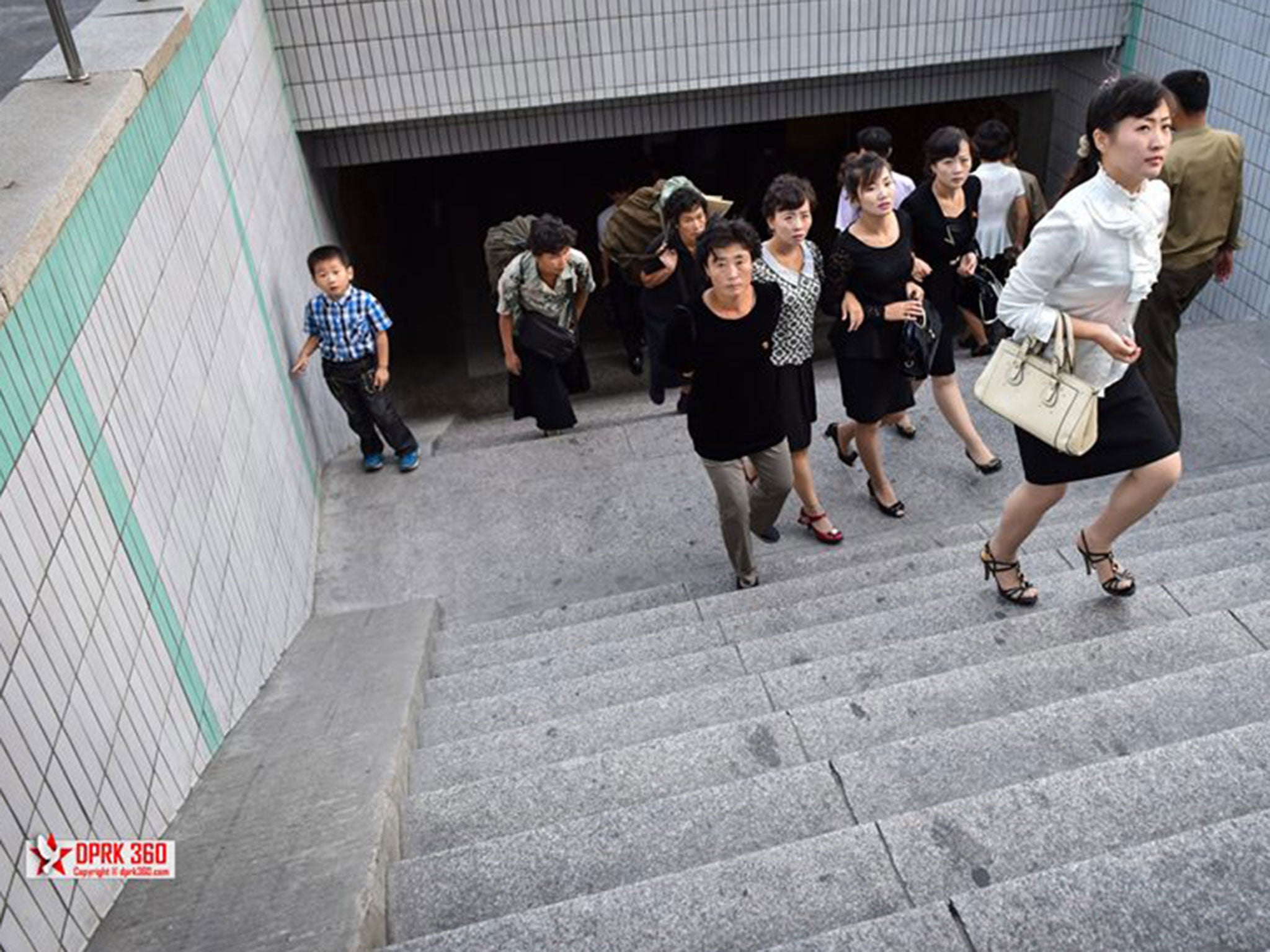 An underpass entrance in Pyongyang