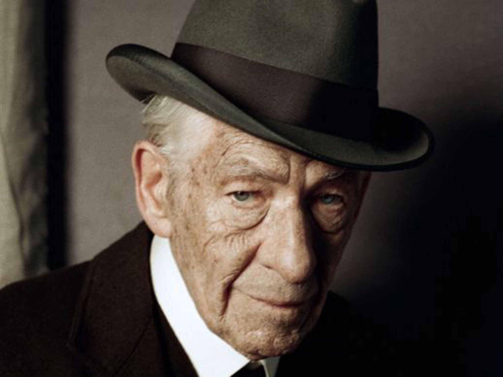 Sir Ian McKellen as Sherlock Holmes in detective movie Mr Holmes