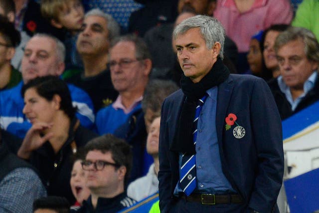 Jose Mourinho watches on during Chelsea's 2-1 win over QPR last weekend