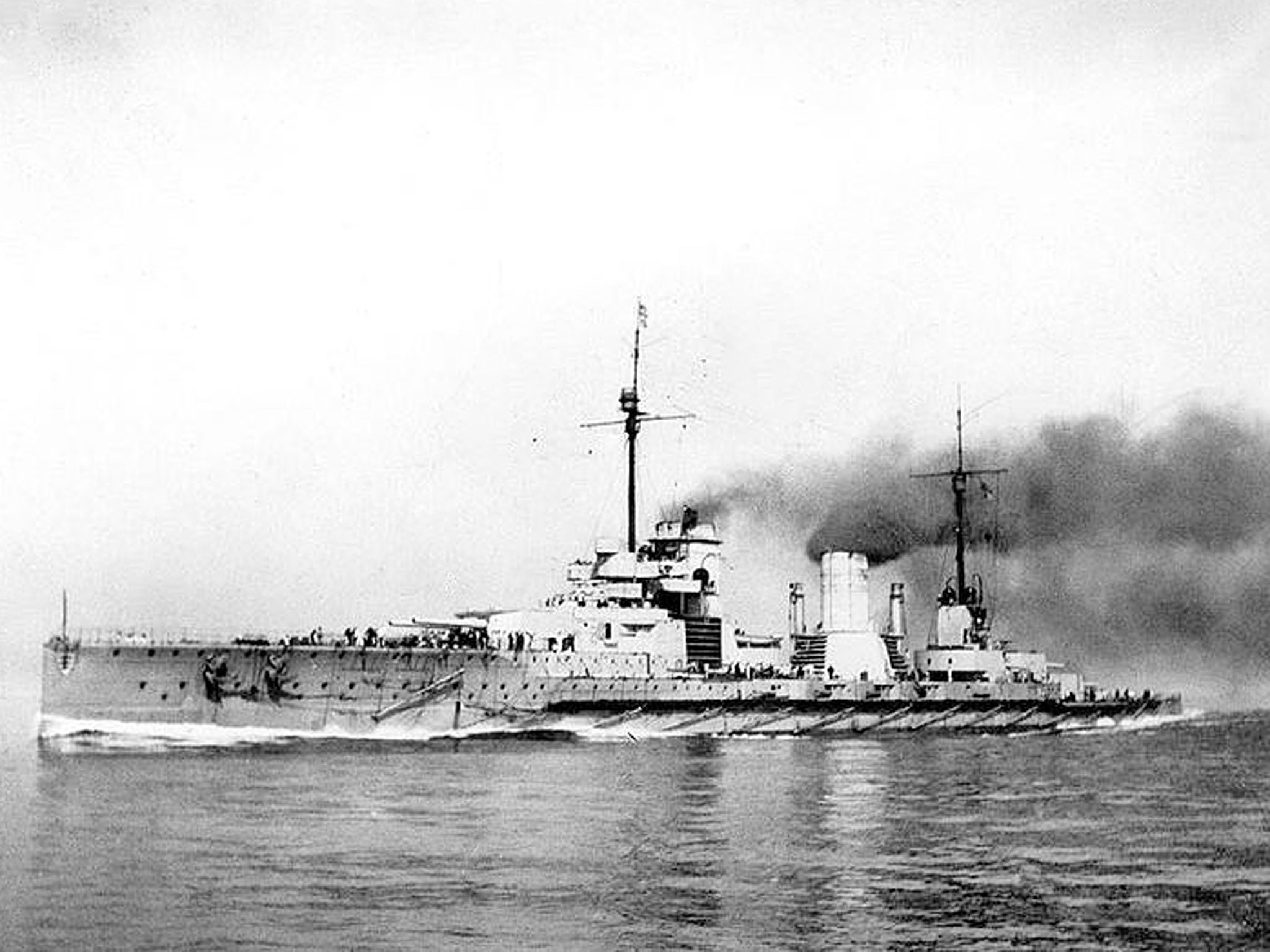 The SMS Seydlitz, which led the raid on Yarmouth in 1914