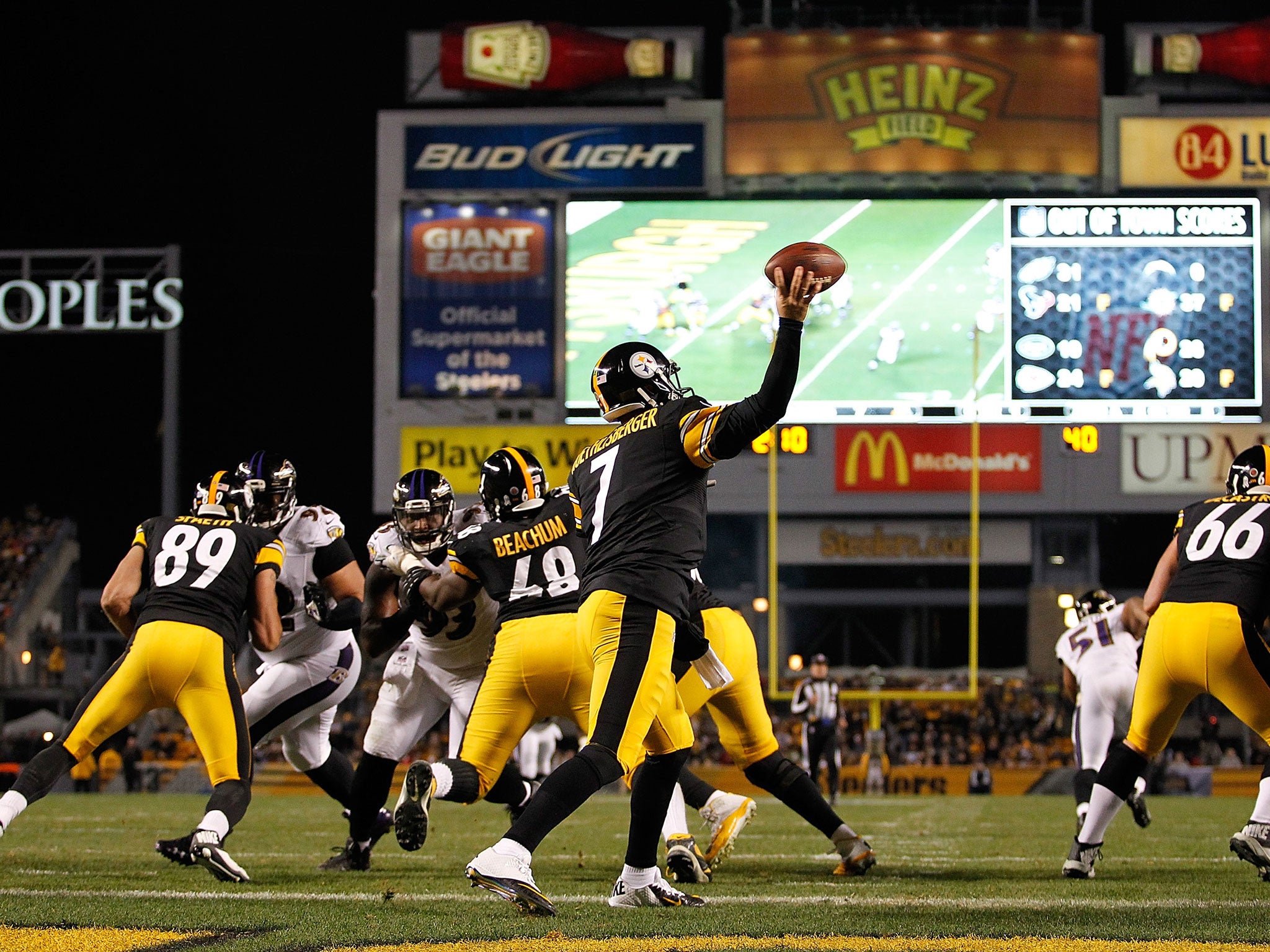 Ben Roethlisberger added six touchdowns to the same number last week in the win over Baltimore