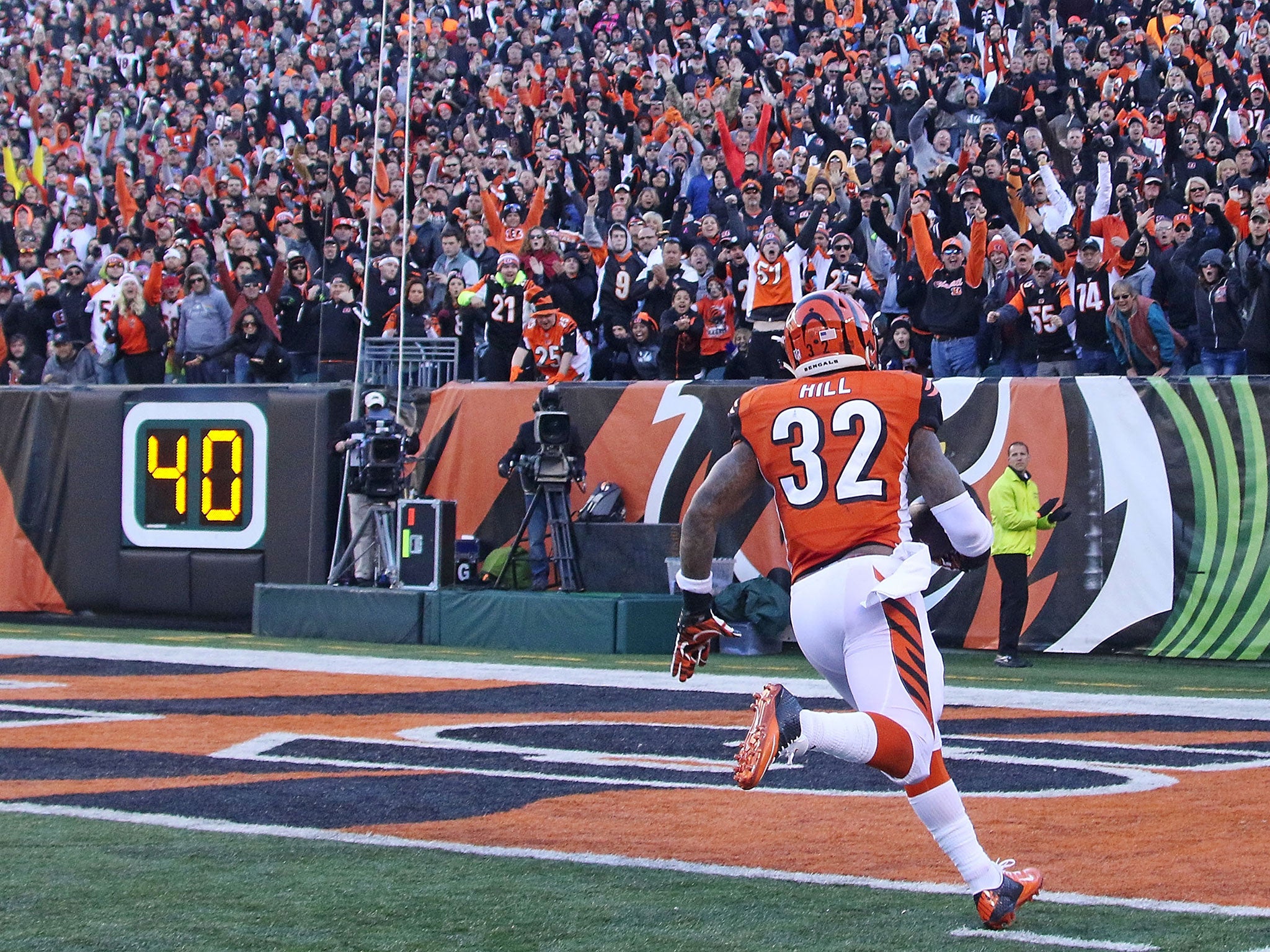 Jeremy Hill ran for a career-high 154 yards in the win over the Jacksonville Jaguars