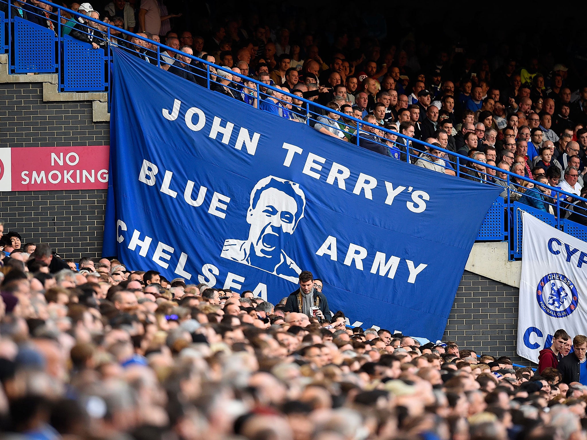 A banner that appears at Stamford Bridge in tribute to Terry