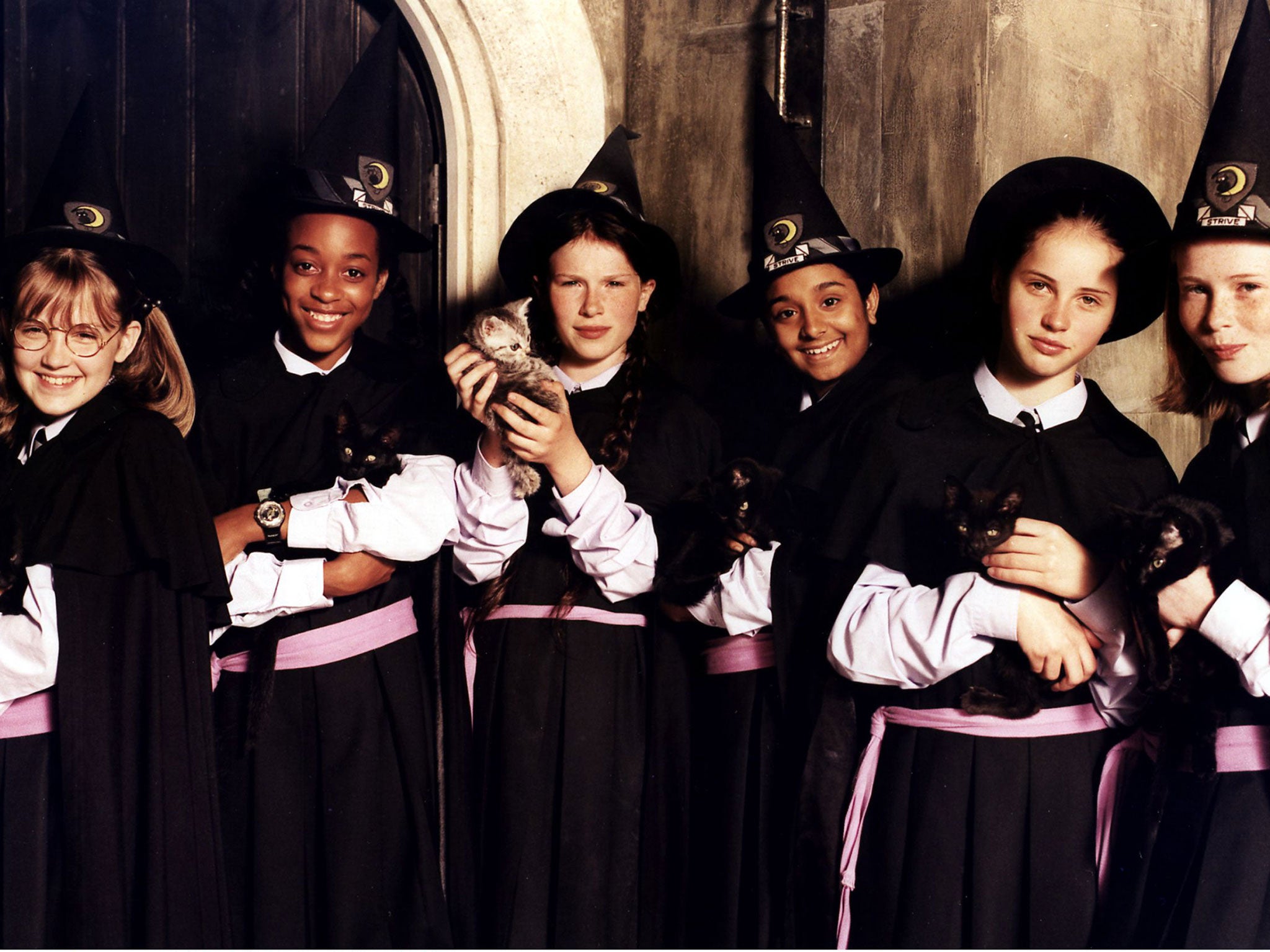 The cast of The Worst Witch, which aired on CITV in the Nineties