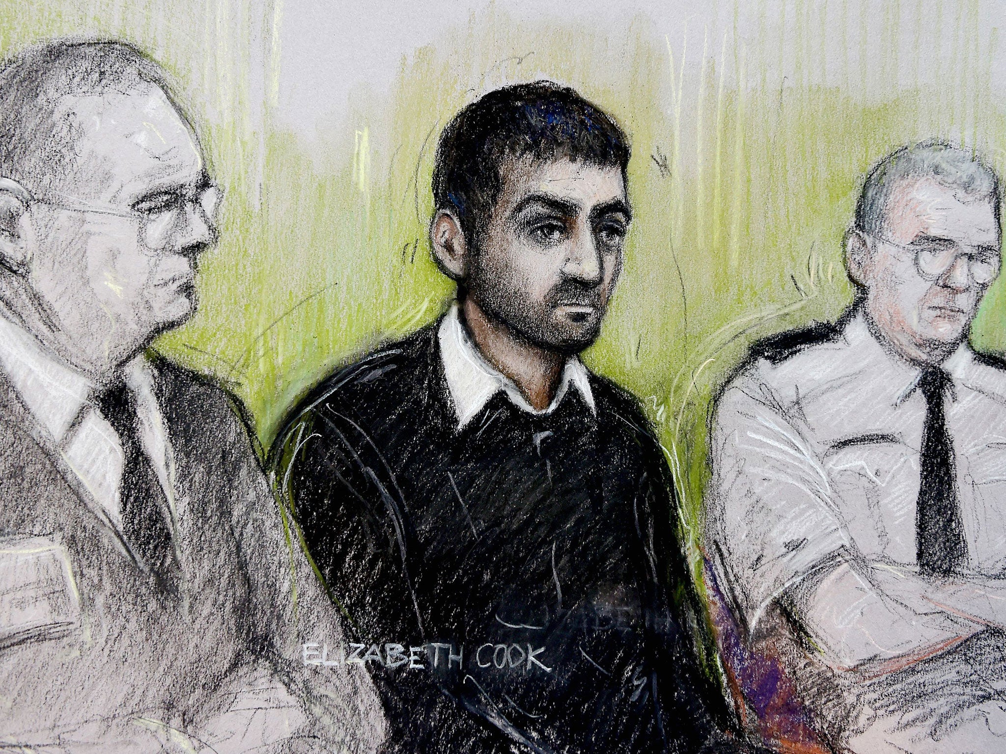 Law student Erol Incedal, centre, claims he was plotting a robbery and not terror attack