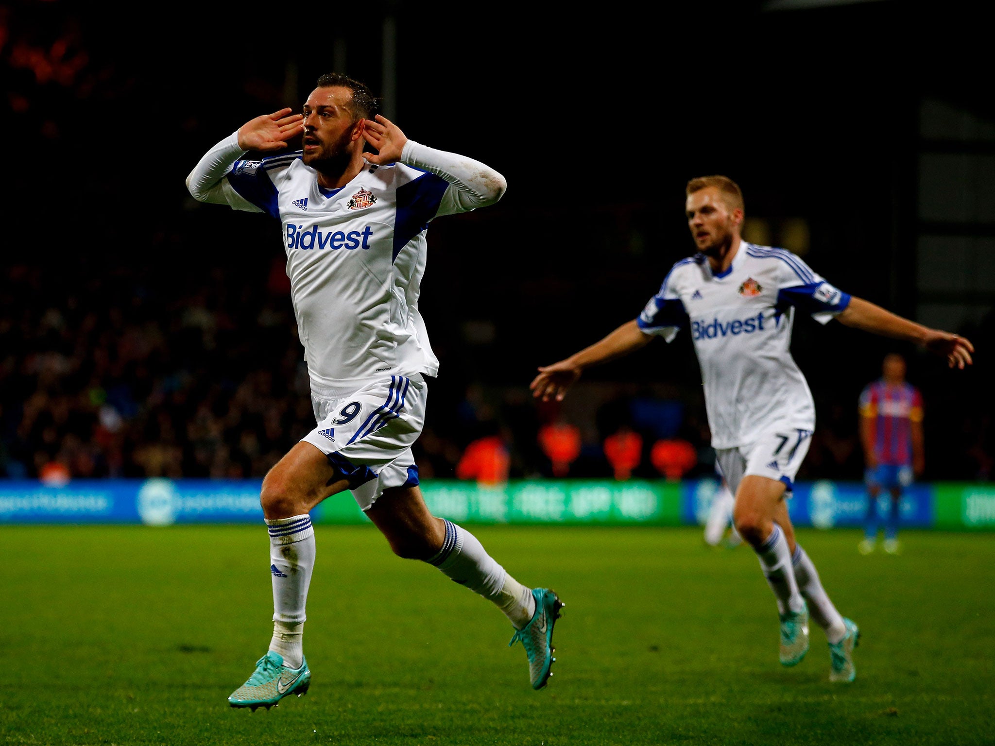 Fletcher celebrates his opening goal