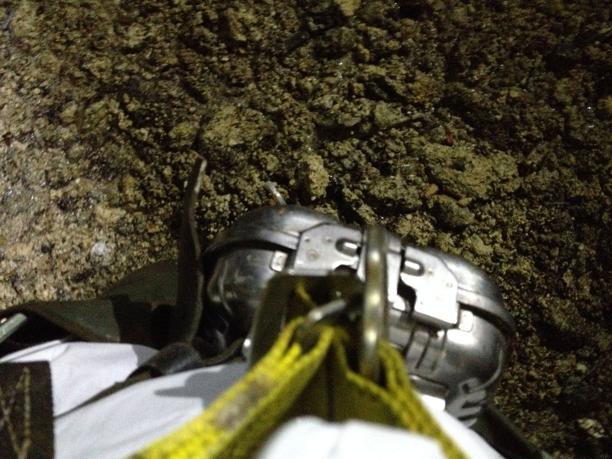 A Thames Water employee took a picture of the fatberg almost up to her waist