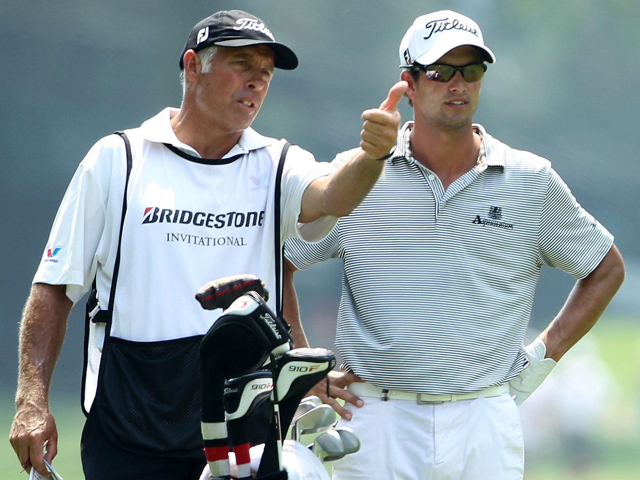 Adam Scott, right, has ended his contract with caddie Steve Williams, left, and is now choosing a replacement
