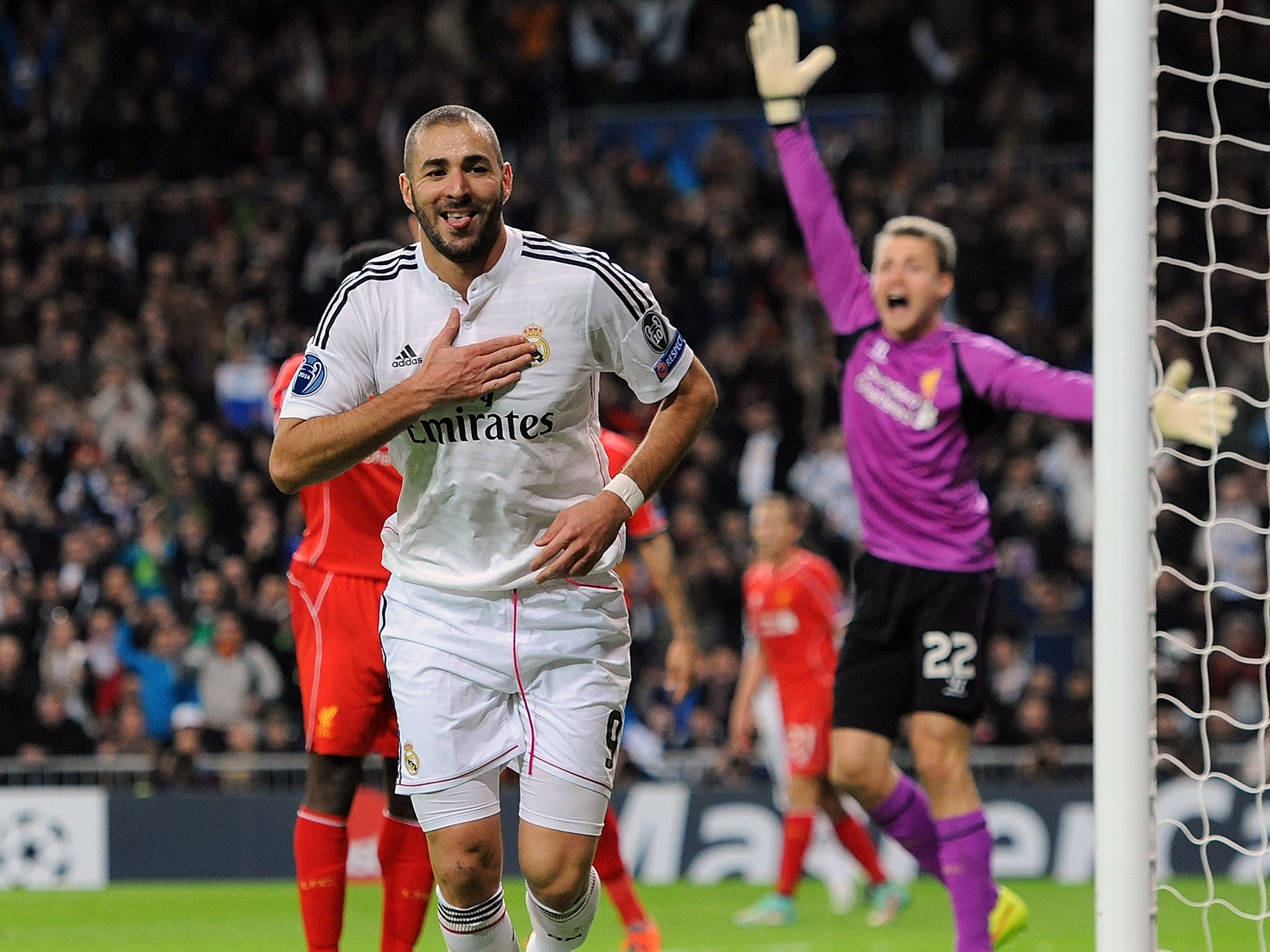 Karim Benzema celebrates the winning goal