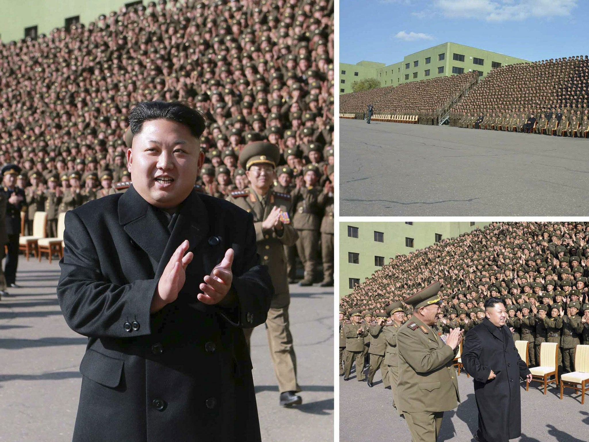 A picture combo released by the North Korean Central News Agency