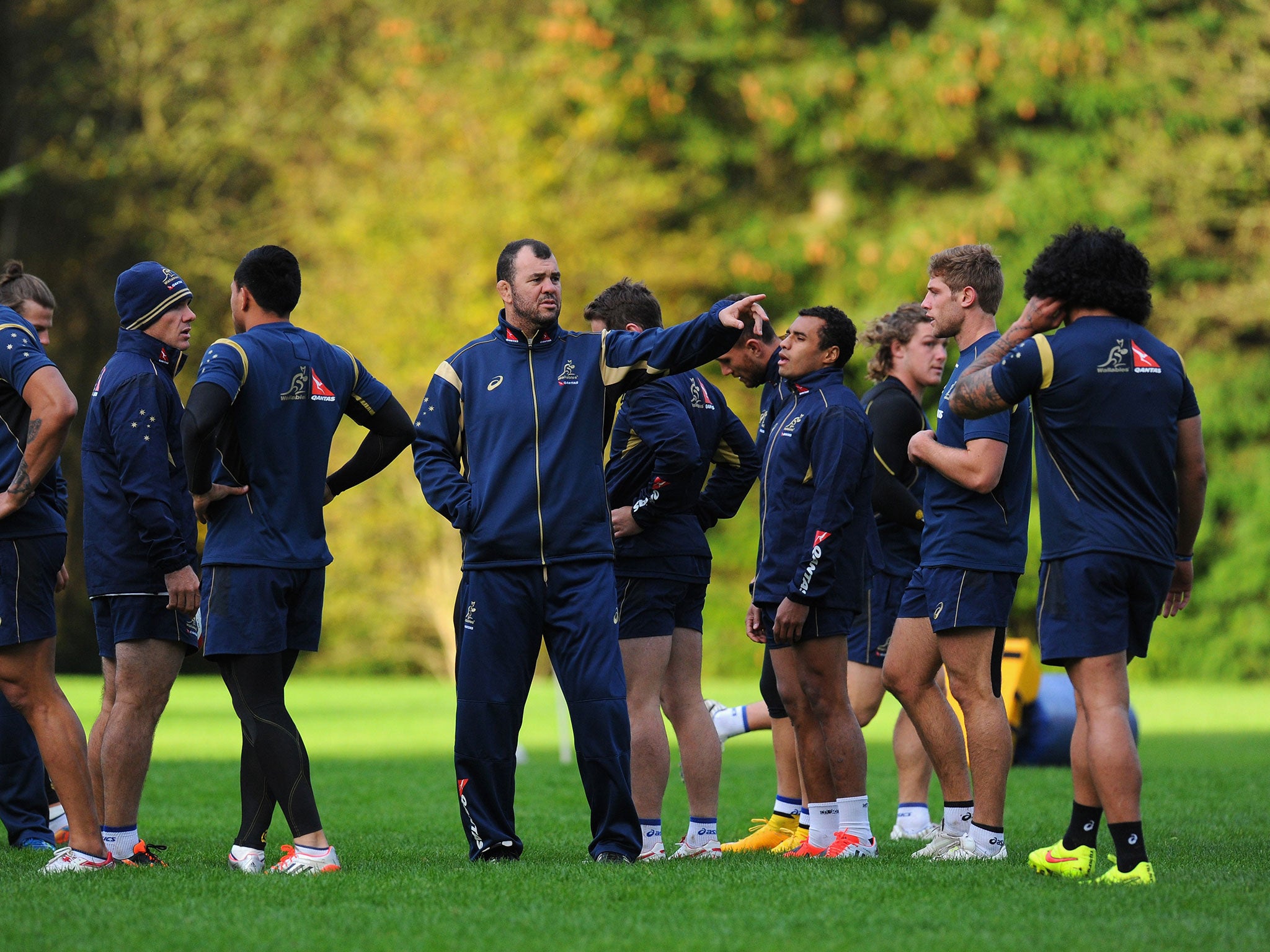 Australia in training at Treforest