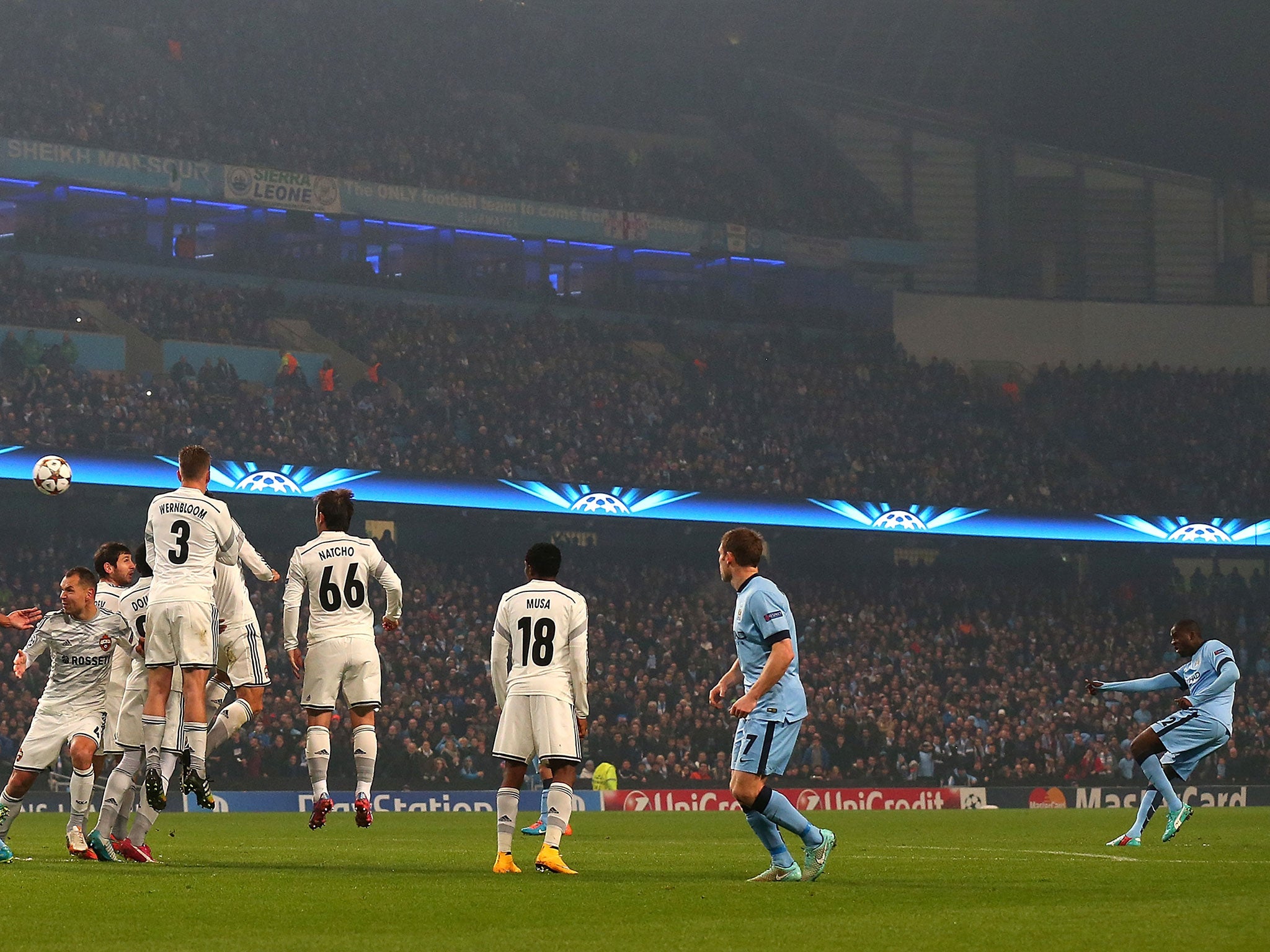 Yaya Toure equalised with a lovely free-kick