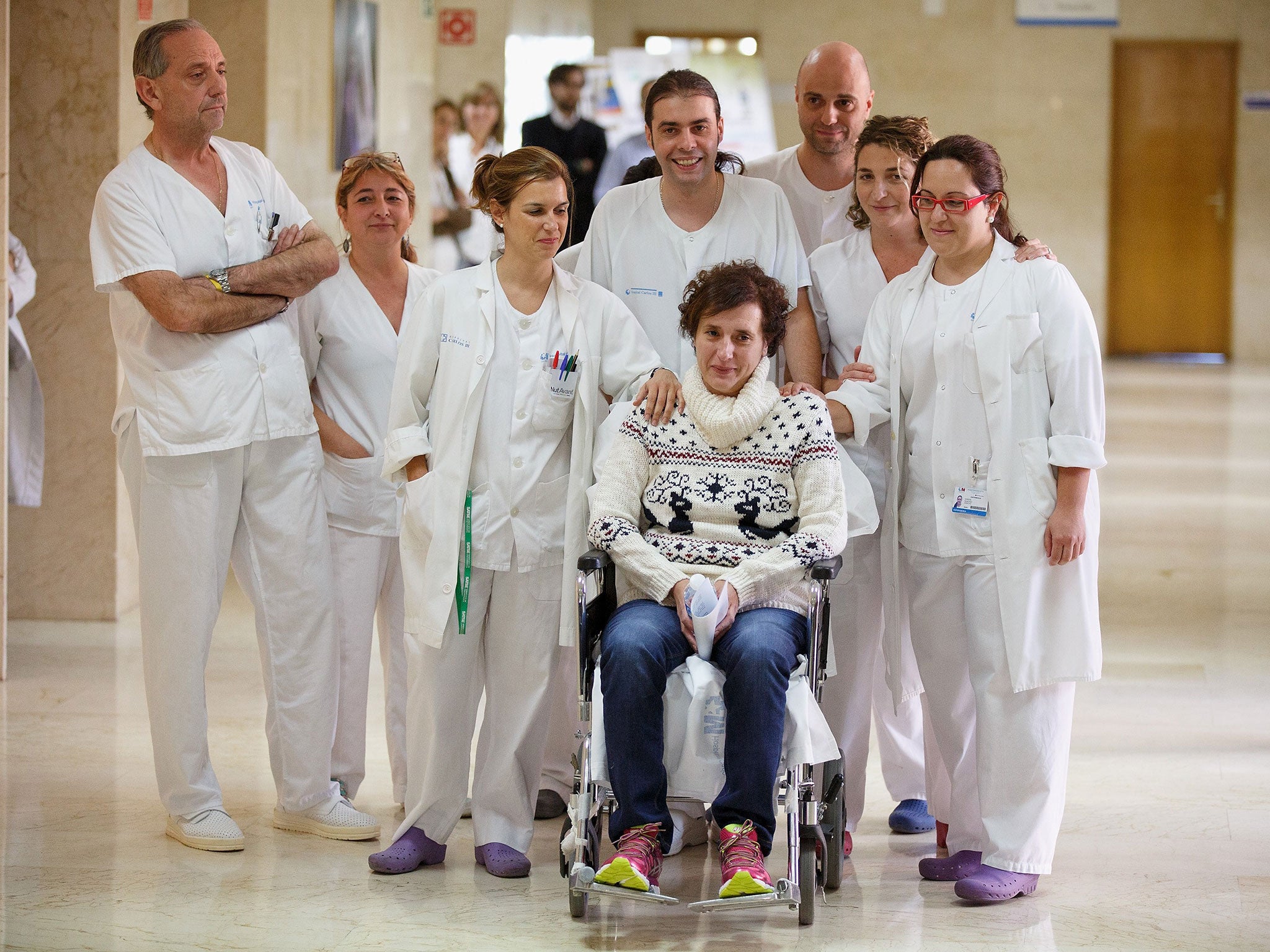 Spanish nurse Teresa Romero leaves Carlos III Hospital after being discharged on 5 November, 2014 in Madrid, Spain