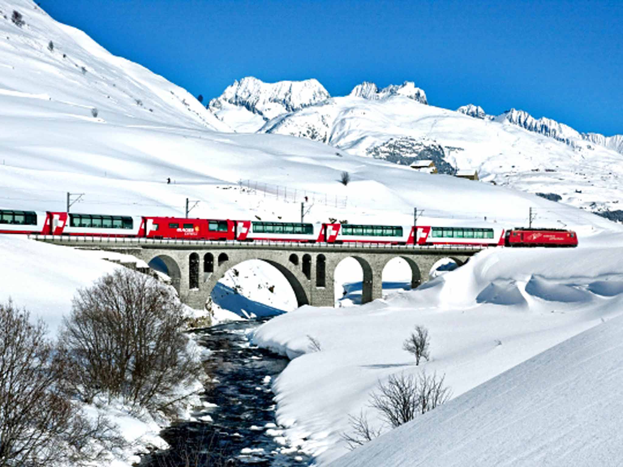 Breathtaking Swiss rail routes include the Glacier Express from Zermatt to St Moritz or Davos (swiss-image.ch/Christof Sonderegger)