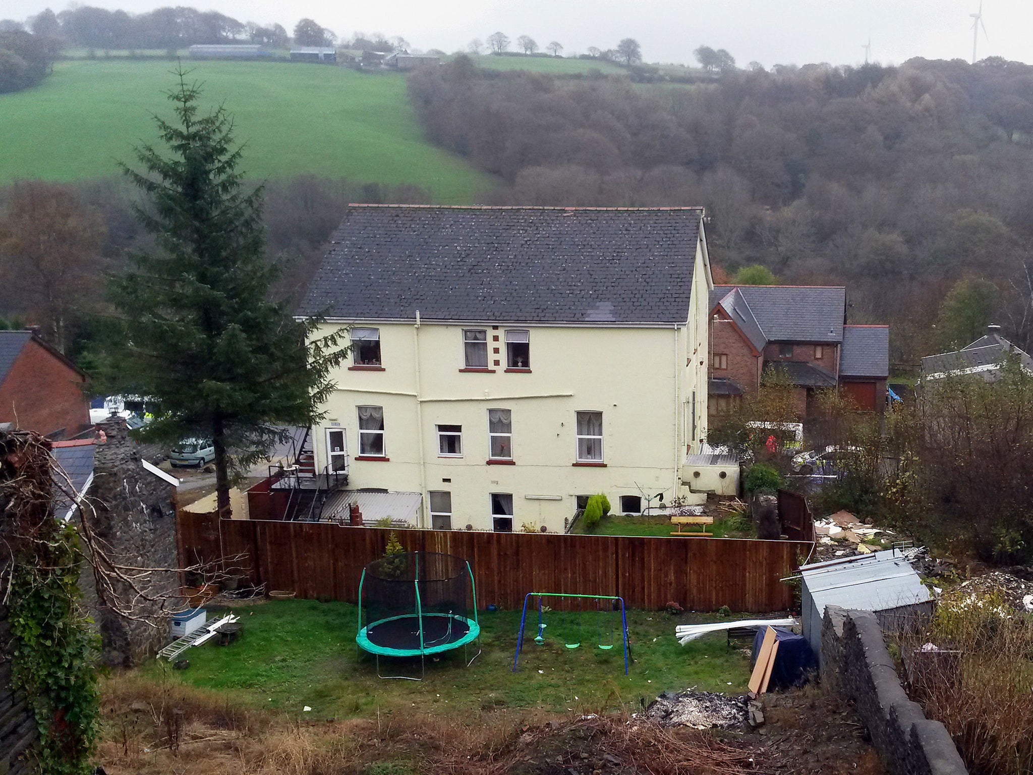 A general view of the rear of the Sirhowy Arms Hotel