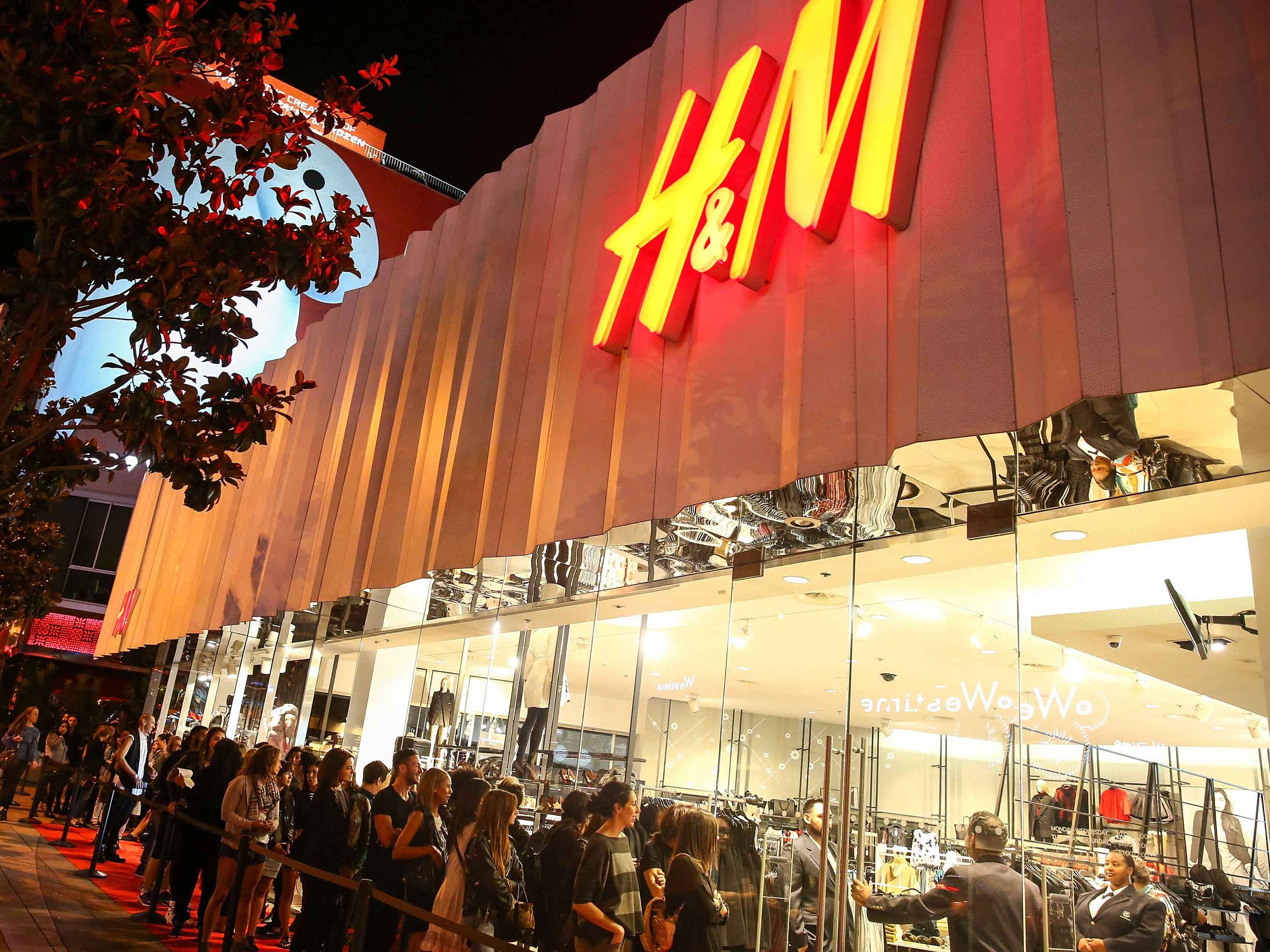 Shoppers waiting for the Alexander Wang x H&M launch
