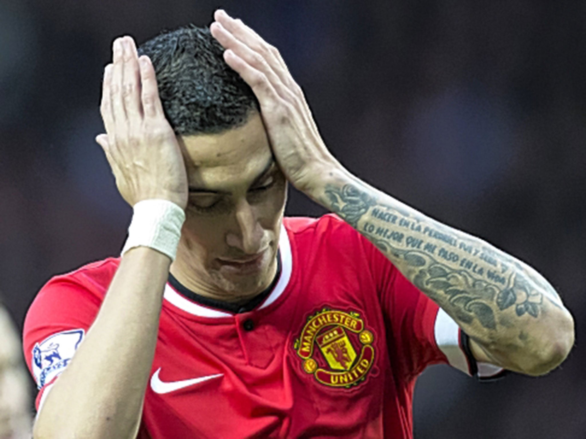 Angel Di Maria does not seem to be enjoying himself at United