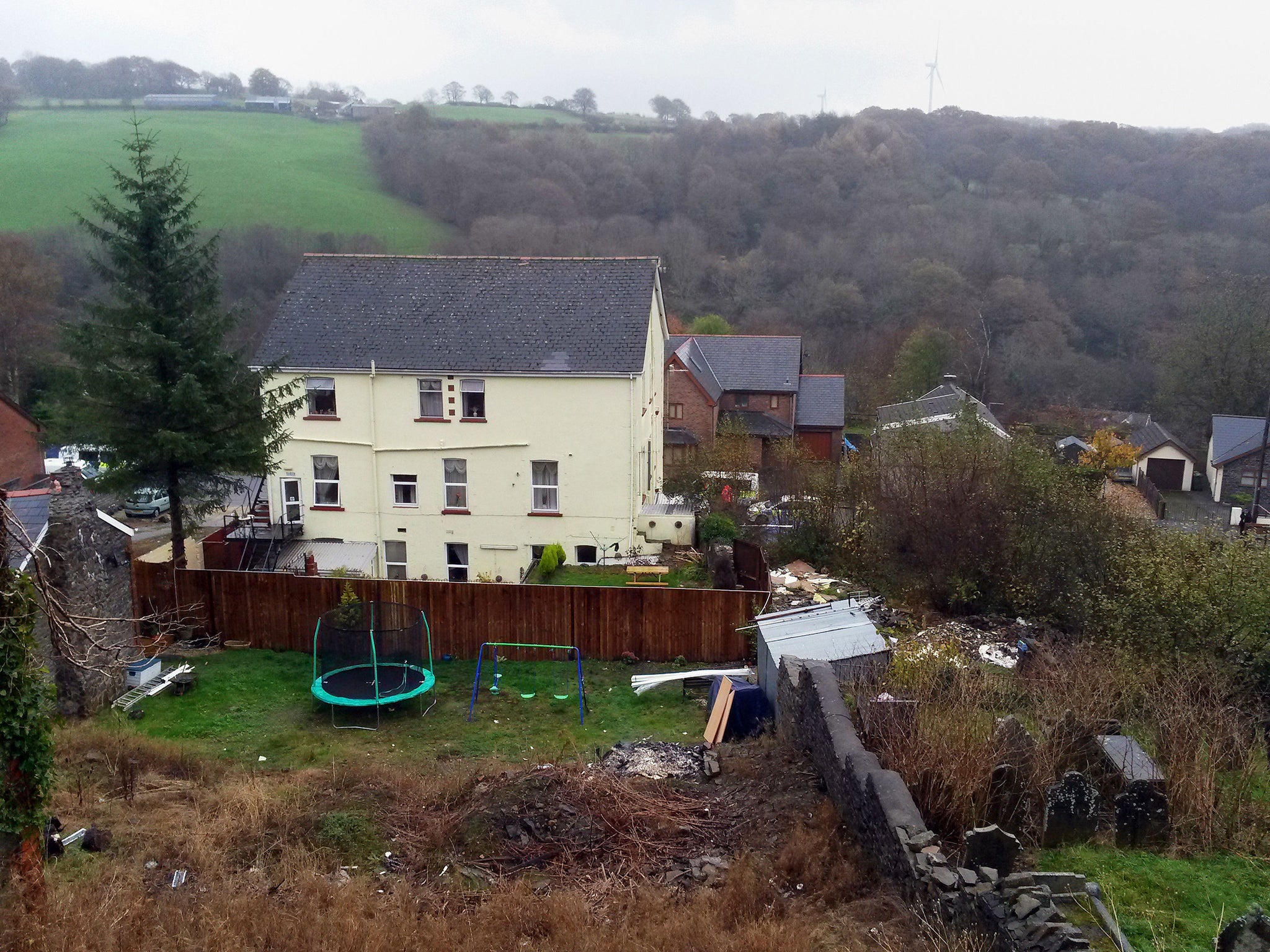 A general view of the rear of the Sirhowy Arms Hotel in Argoed, Blackwood, south Wales