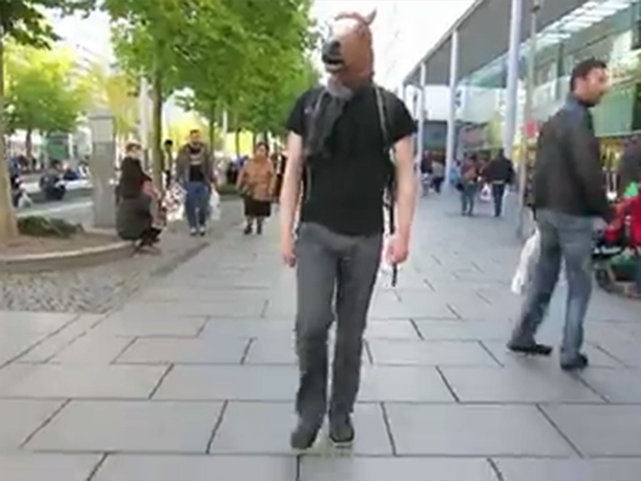 A man decided to see whether he would experience any "horsecalling' while walking around in Dresden.