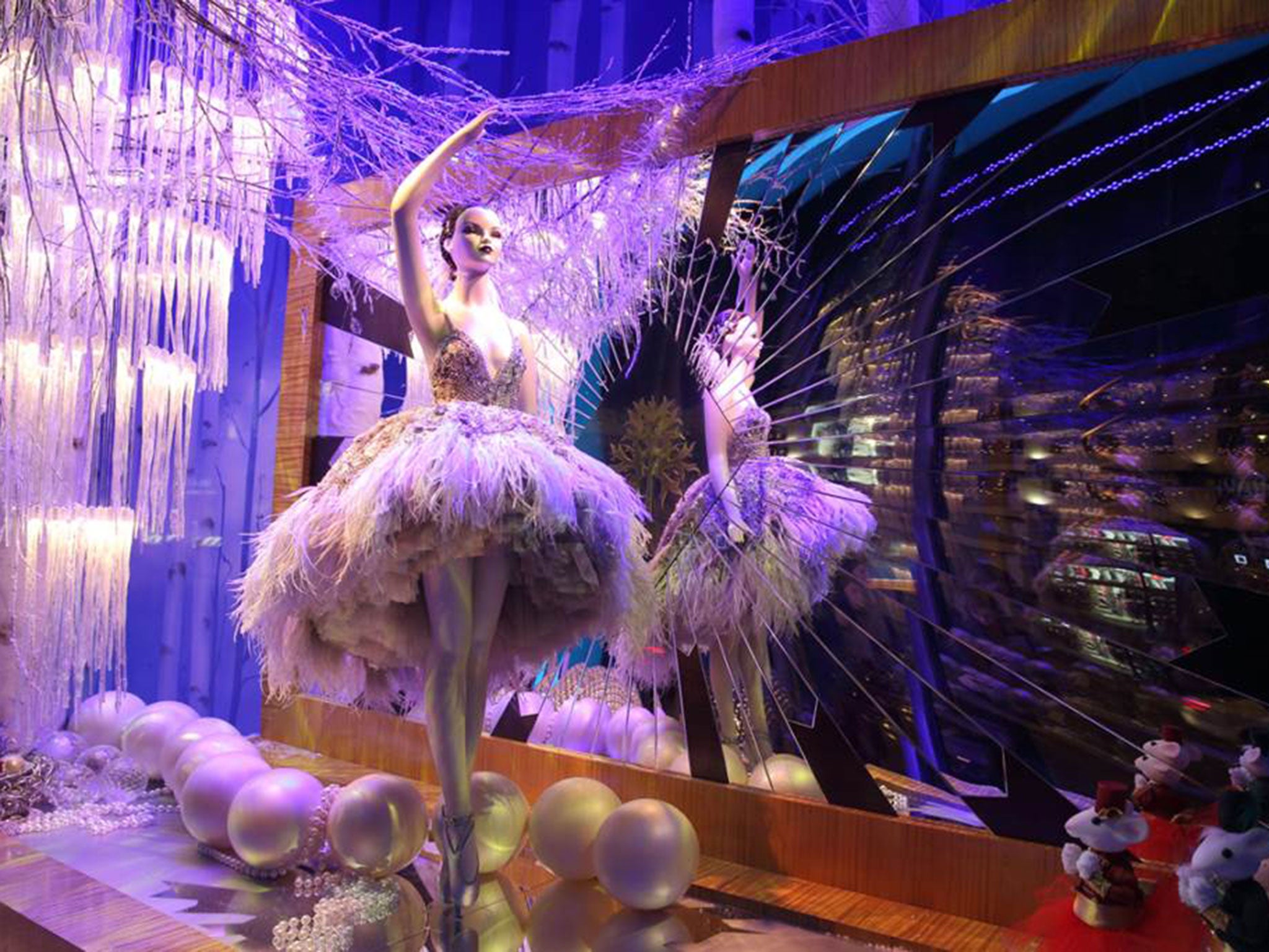 Harrods' Christmas' window display features a ballerina wearing a bespoke hand-embellished dress created by Lebanese fashion designer Zuhair Murad