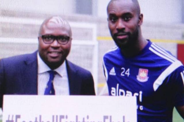 West Ham striker Carlton Cole, whose mother is from Sierra Leone, founded the campaign with Godfrey Torto, left