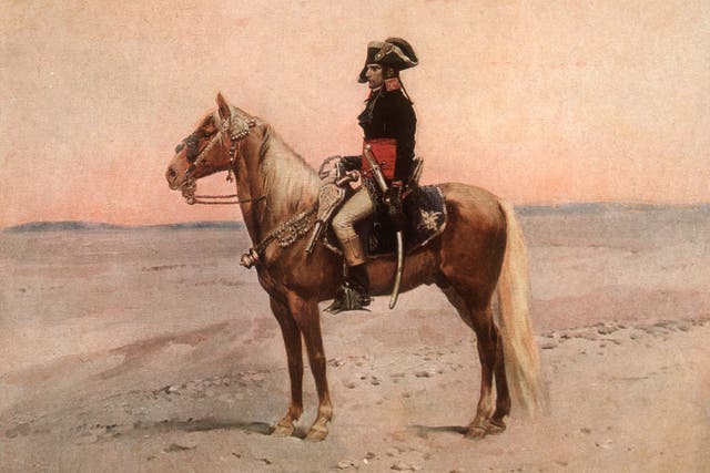 Circa 1811:  Emperor Napoleon I of France (1769 - 1821), known as Bonaparte. Original Artwork: Painting by Edouard Detaille  