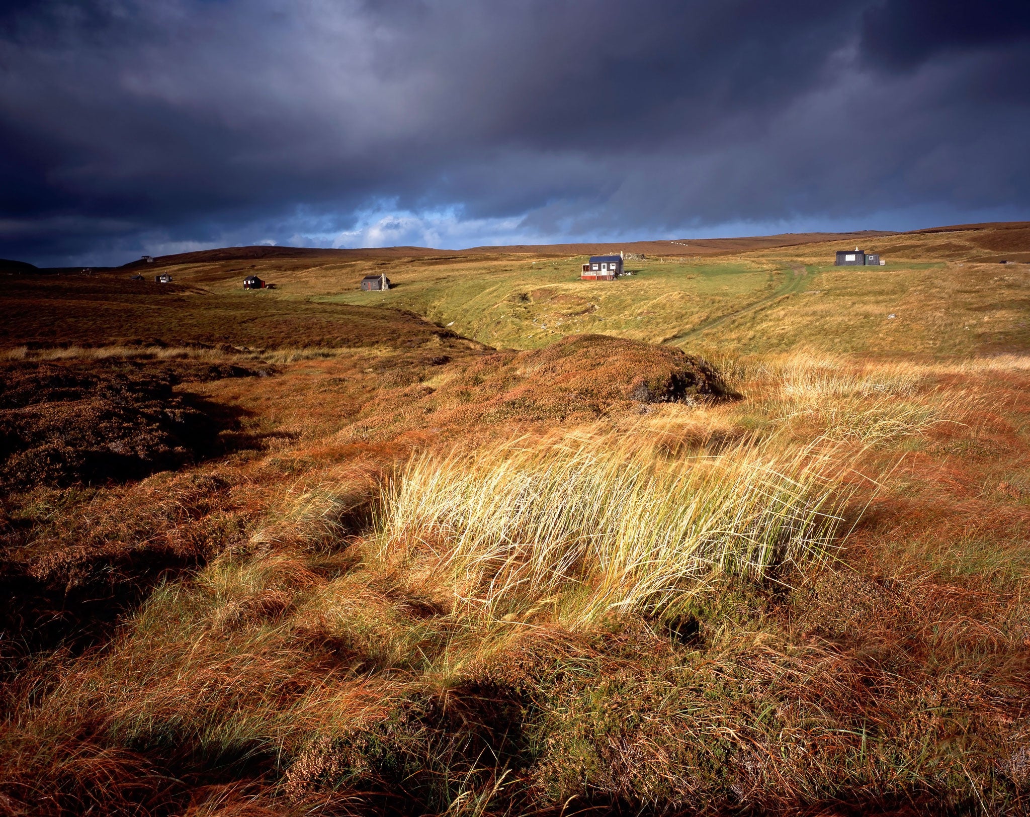 Crofter's cottages on Lewis. The island's low population density makes it a good candidate for a spaceport (Alamy)