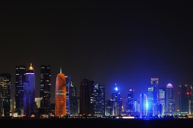 The illuminate skyline of Doha 