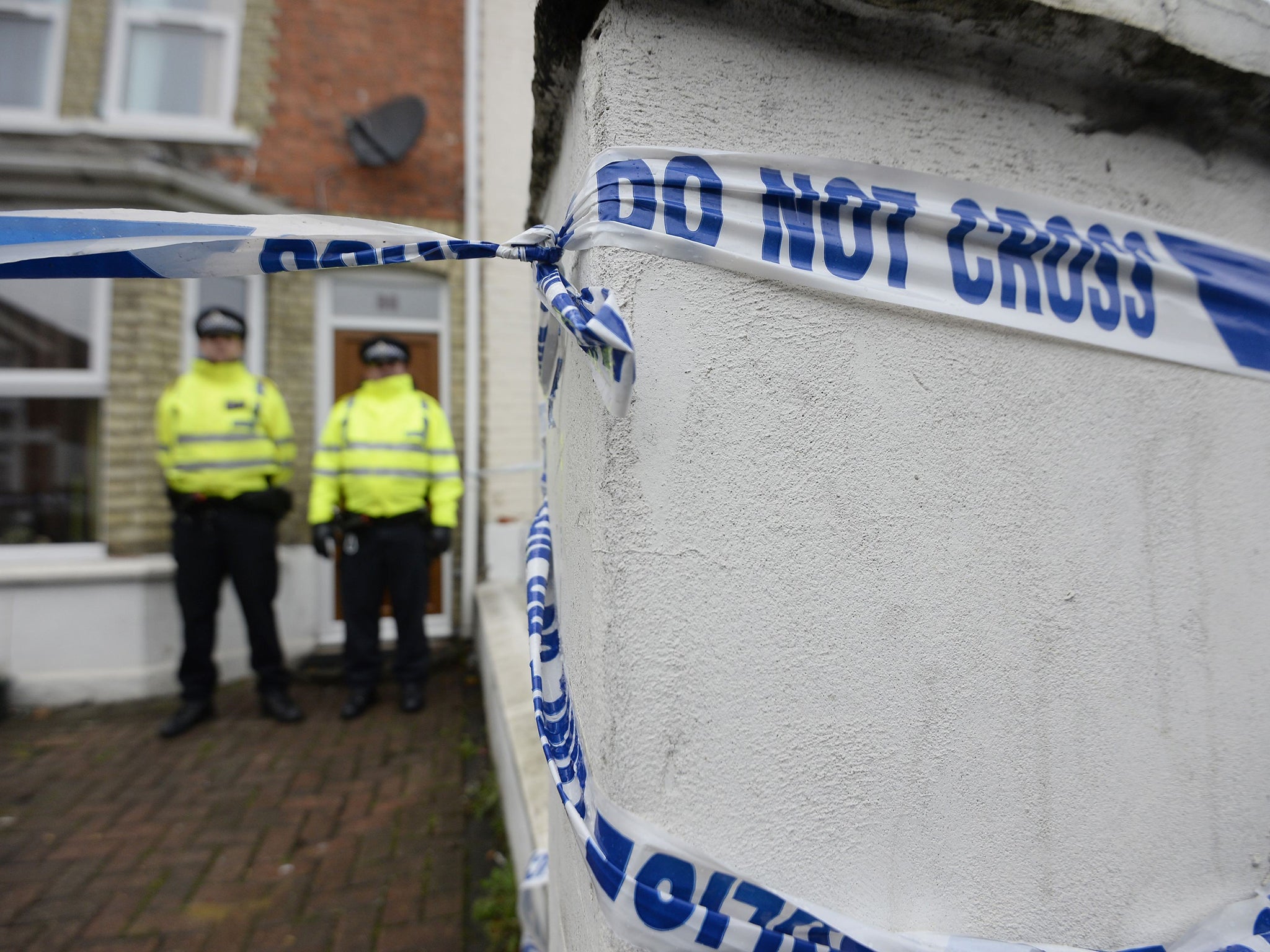 Police officers outside a house in Desborough Avenue, High Wycombe after four men were arrested in connection with an alleged Islamist terror plot