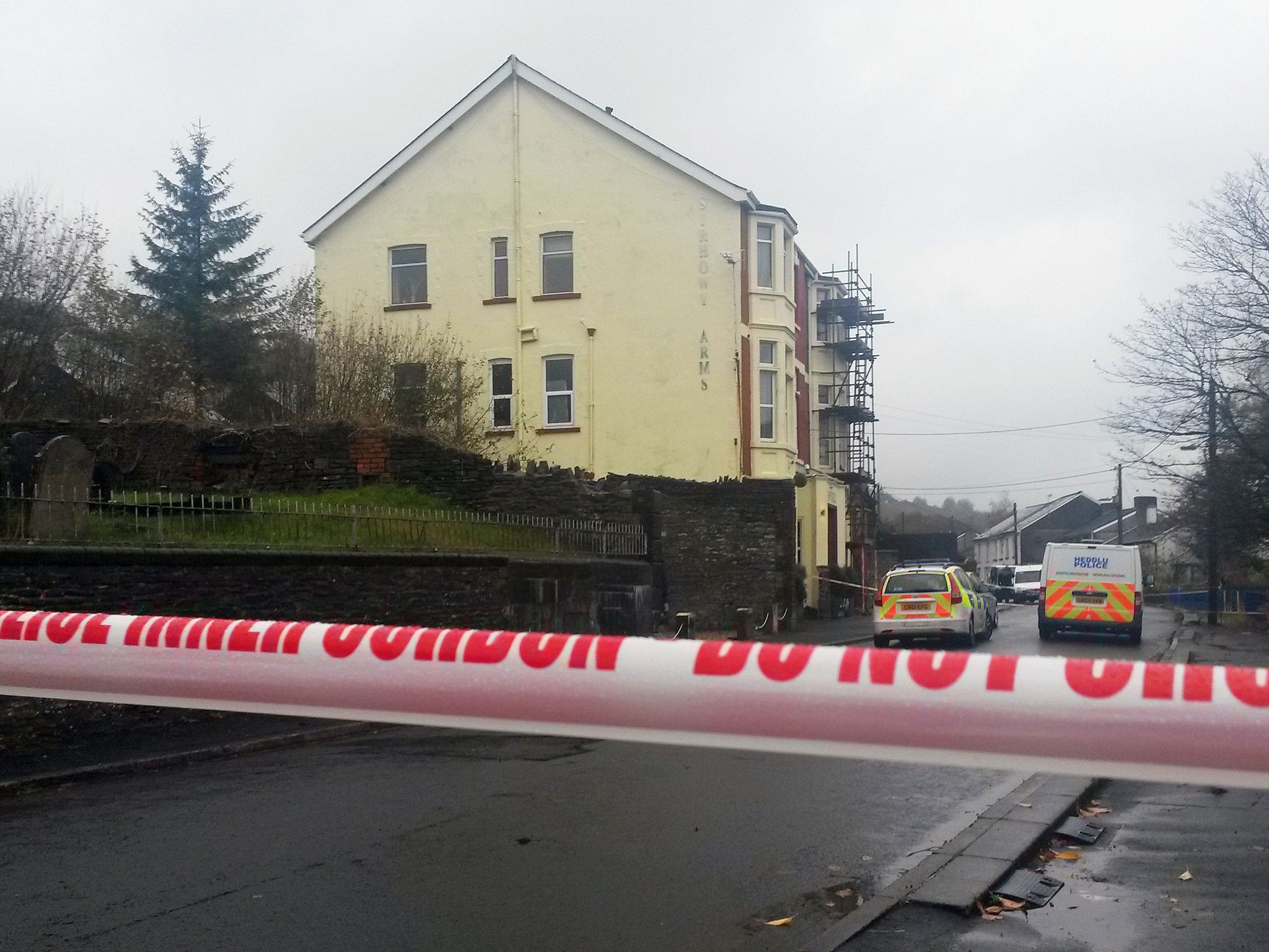 A general view of the Sirhowy Arms Hotel in Argoed, Blackwood, south Wales, where a man and a woman died after police were called to deal with reports of an assault