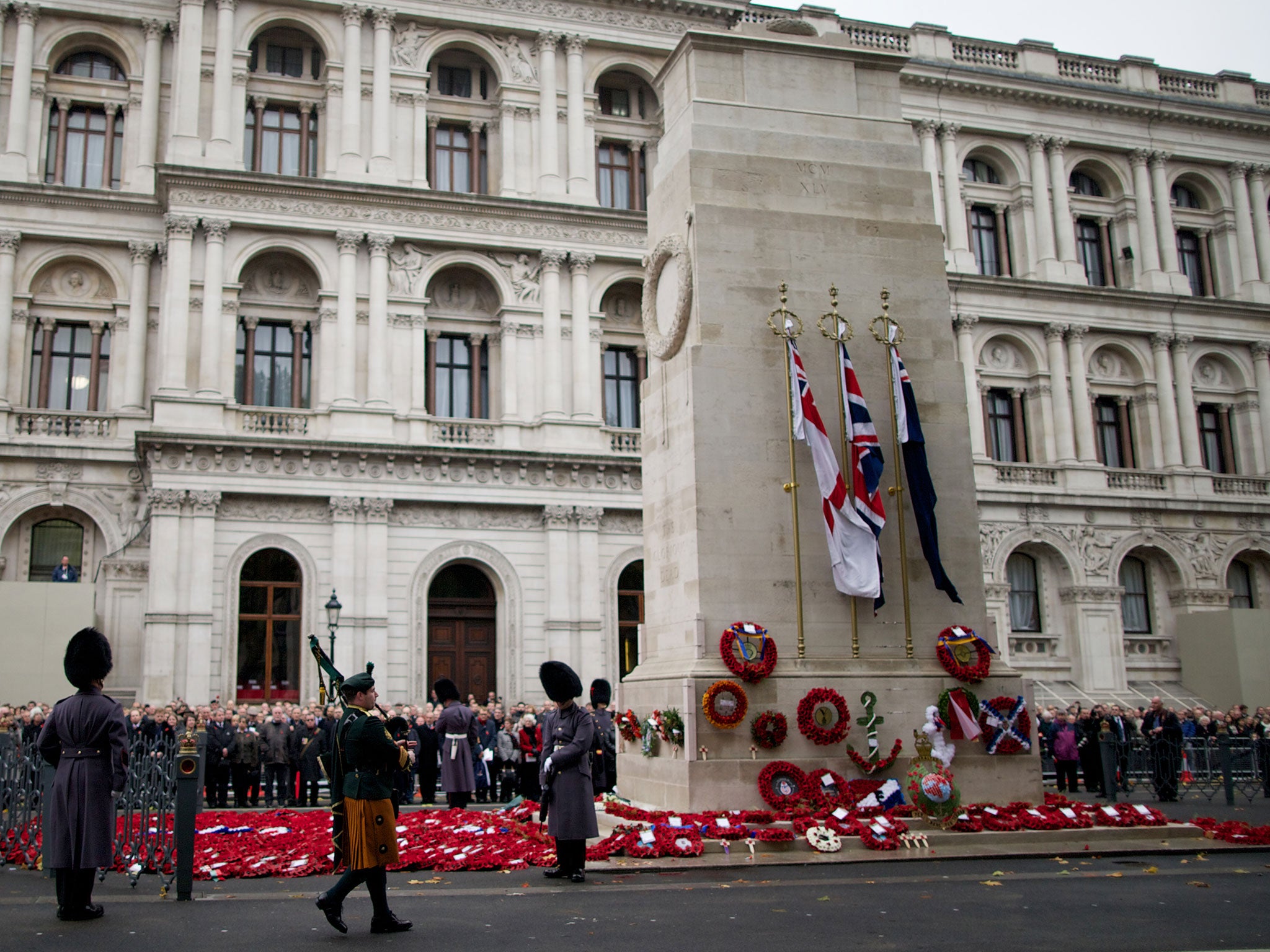 Only parties with more than six MPs may lay wreaths at the Cenotaph